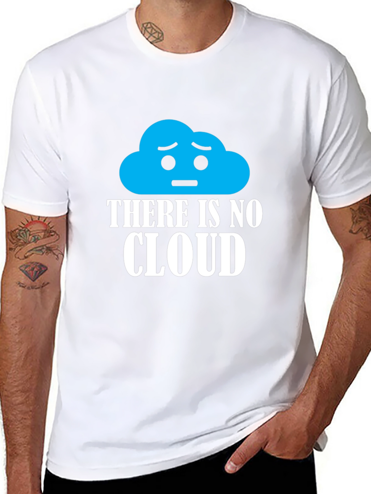 No Cloud Graphic Print Black T-Shirt