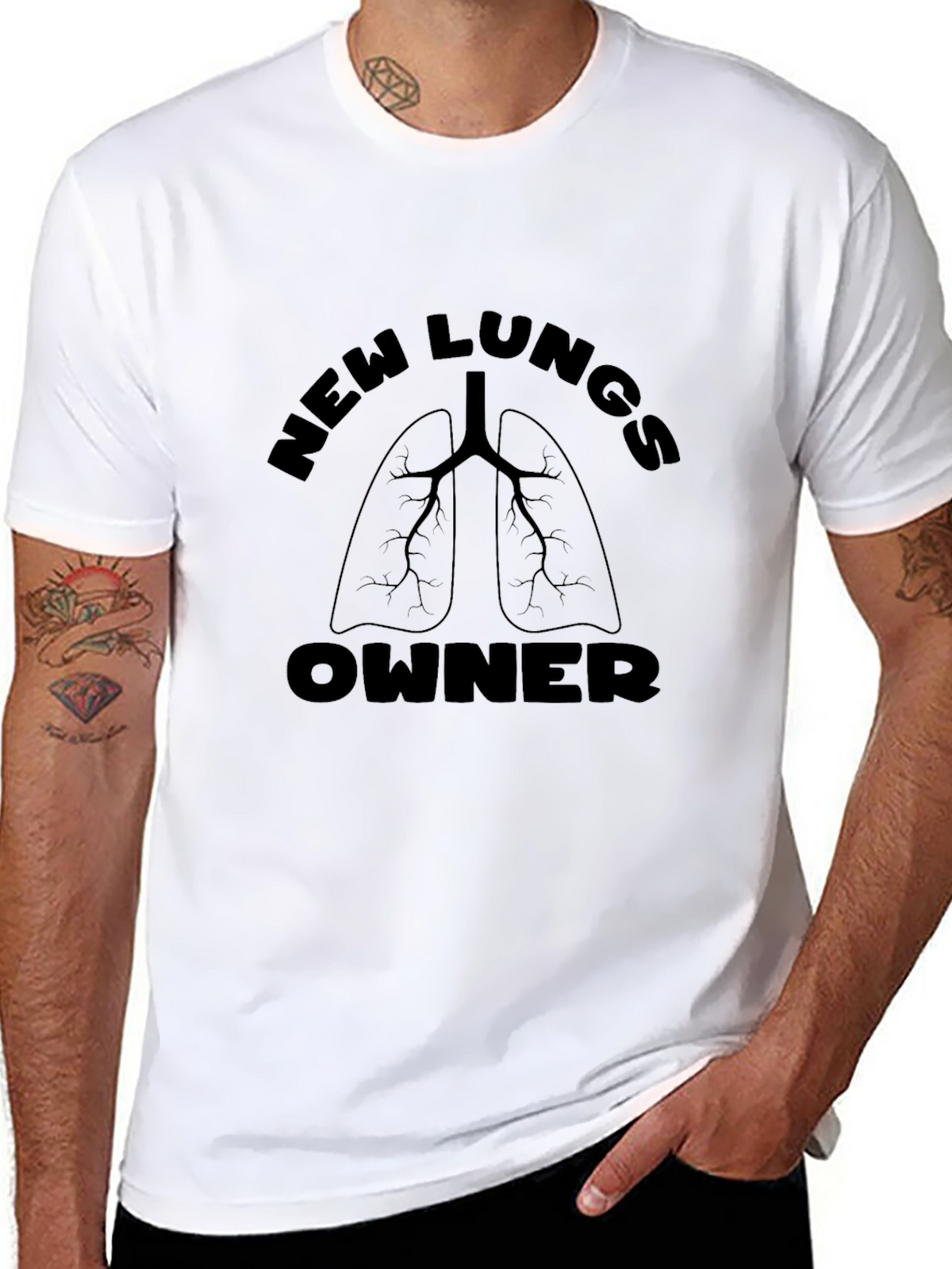 New Lungs Owner Graphic T-Shirt - Black