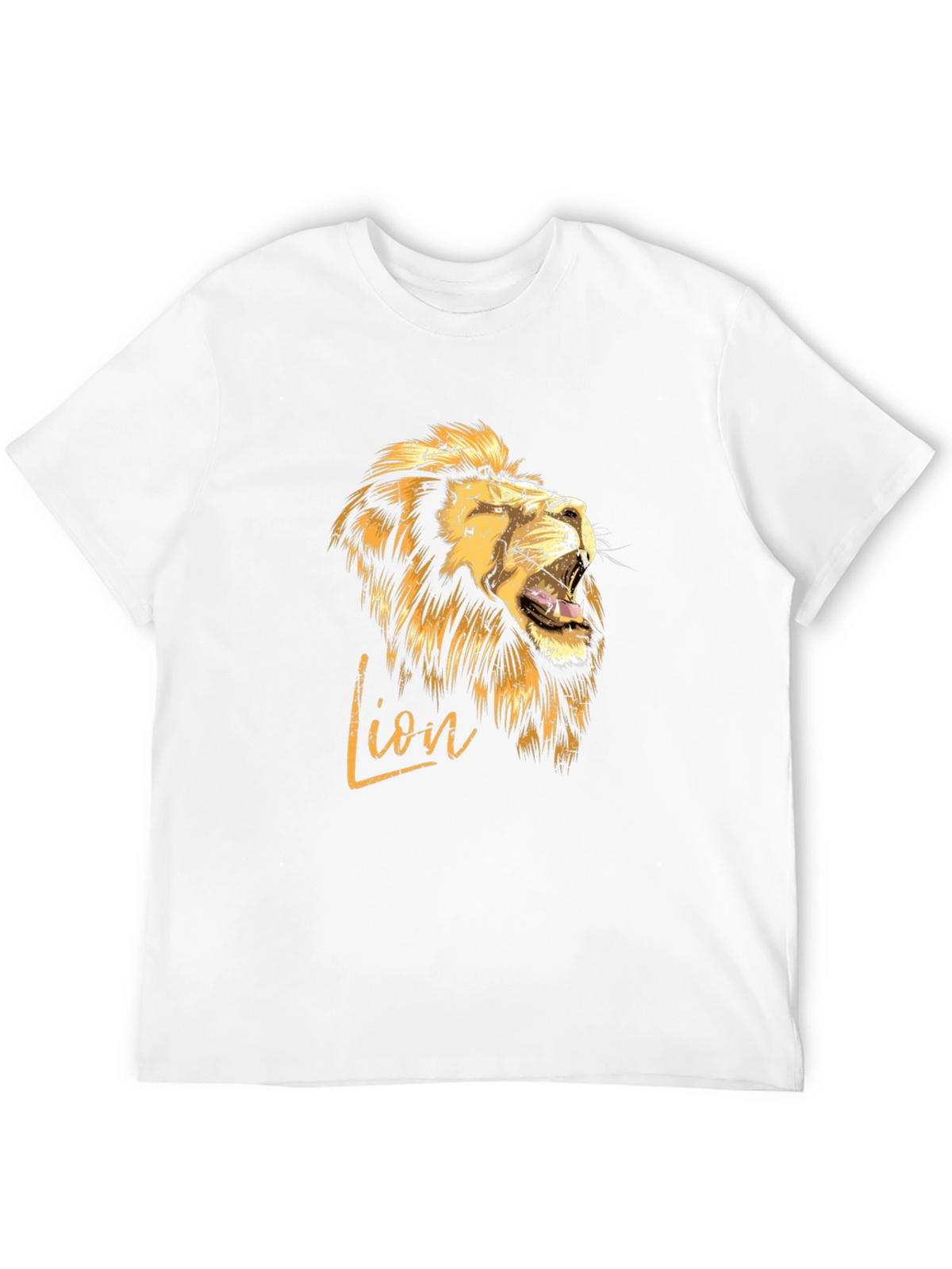 Lion Graphic Print Mens T-Shirt - Black