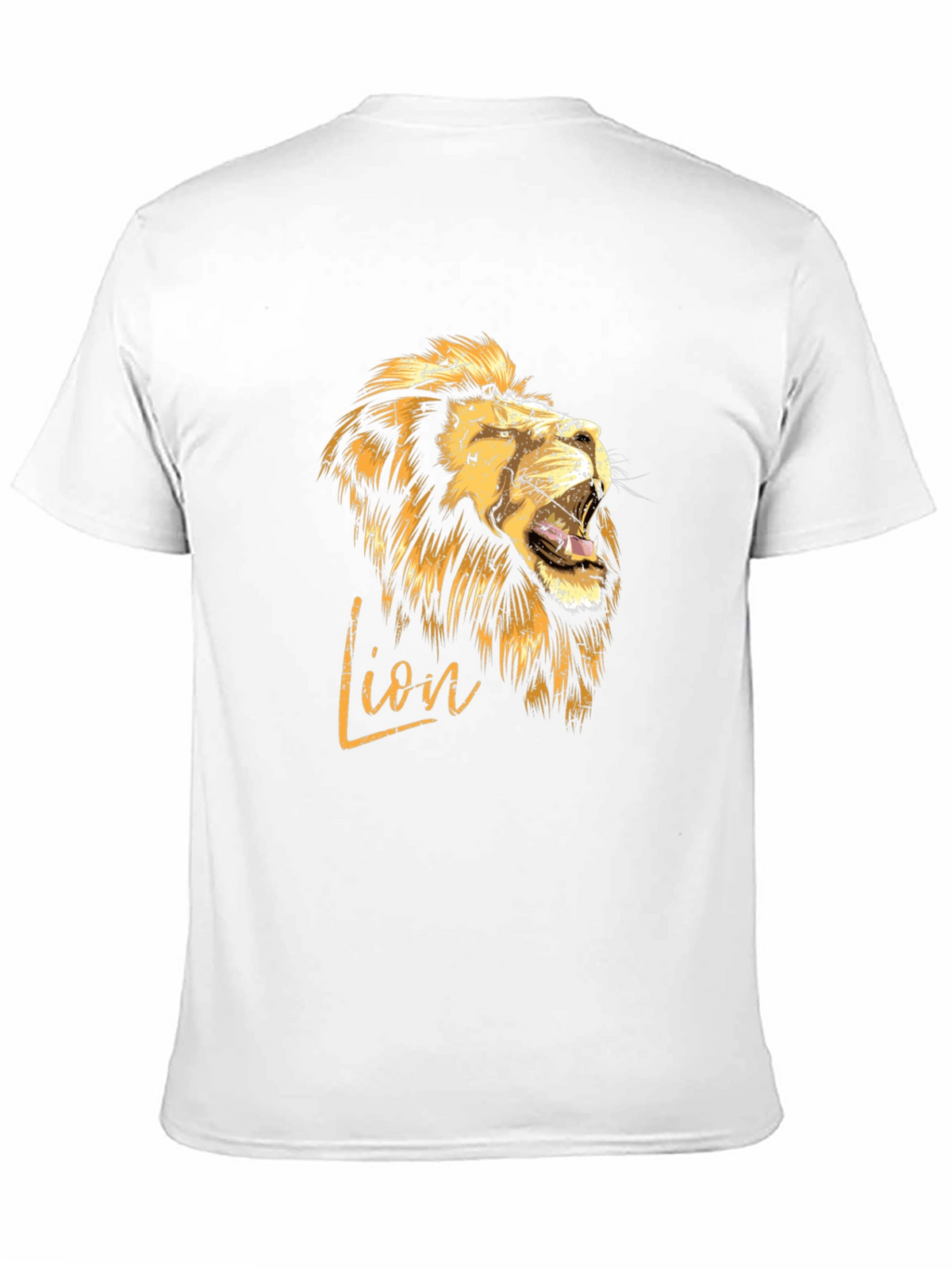 Lion Graphic Print Mens T-Shirt - Black