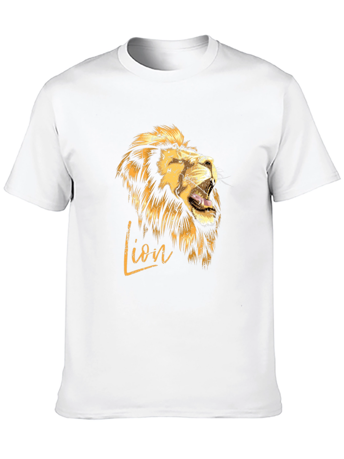 Lion Graphic Print Mens T-Shirt - Black