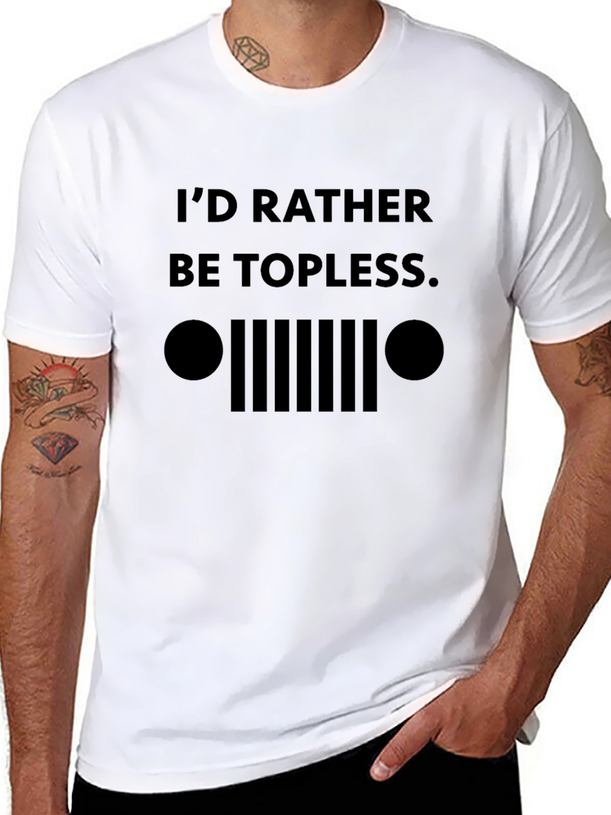 Id Rather Be Topless Mens Black T-Shirt