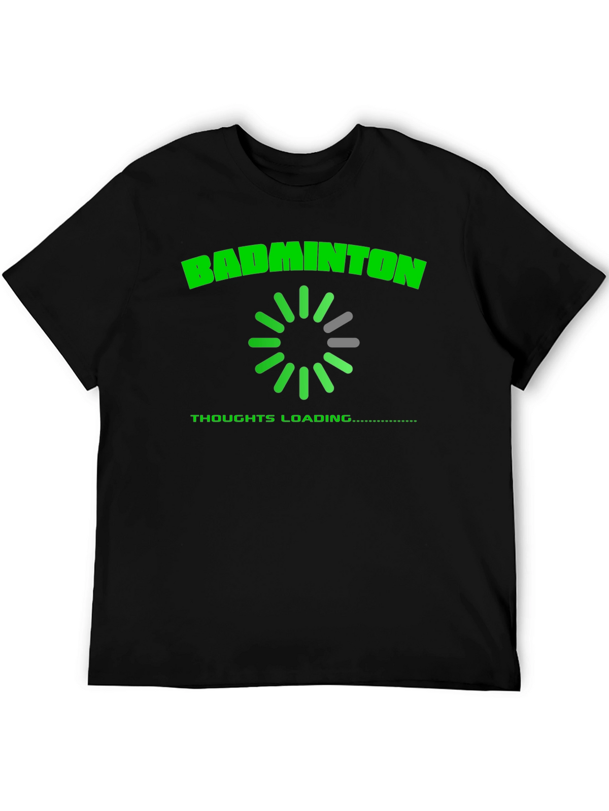 Badminton Thoughts Loading T-Shirt - Black Cotton Tee