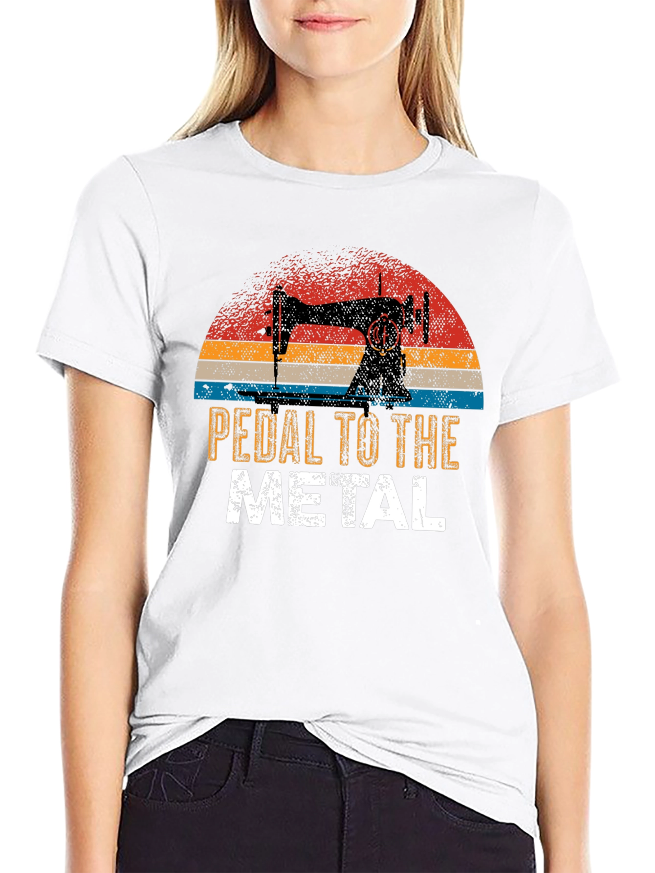 Pedal to the Metal Sewing Machine Graphic T-Shirt