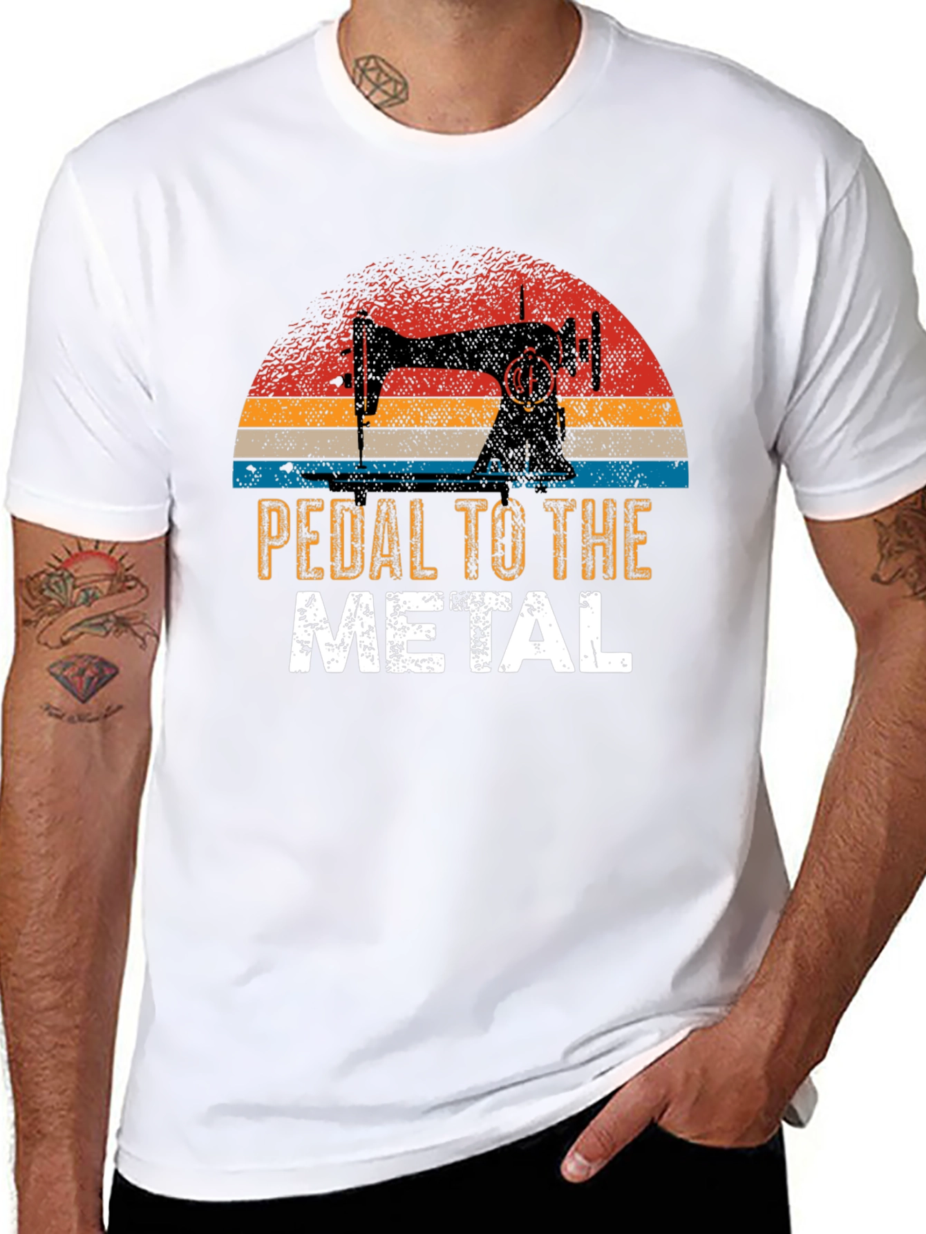 Pedal to the Metal Sewing Machine Graphic T-Shirt