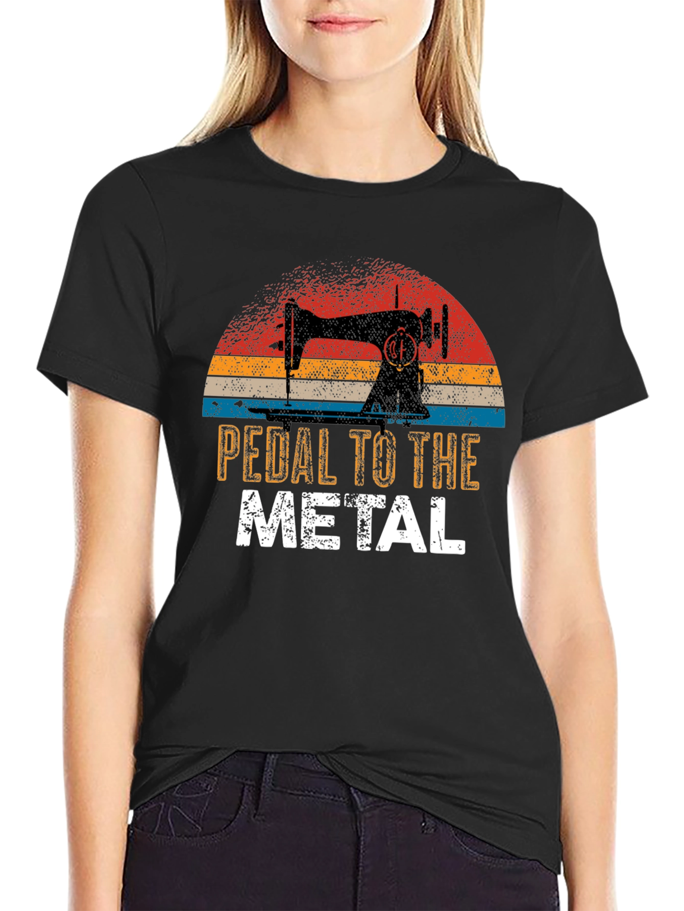 Pedal to the Metal Sewing Machine Graphic T-Shirt