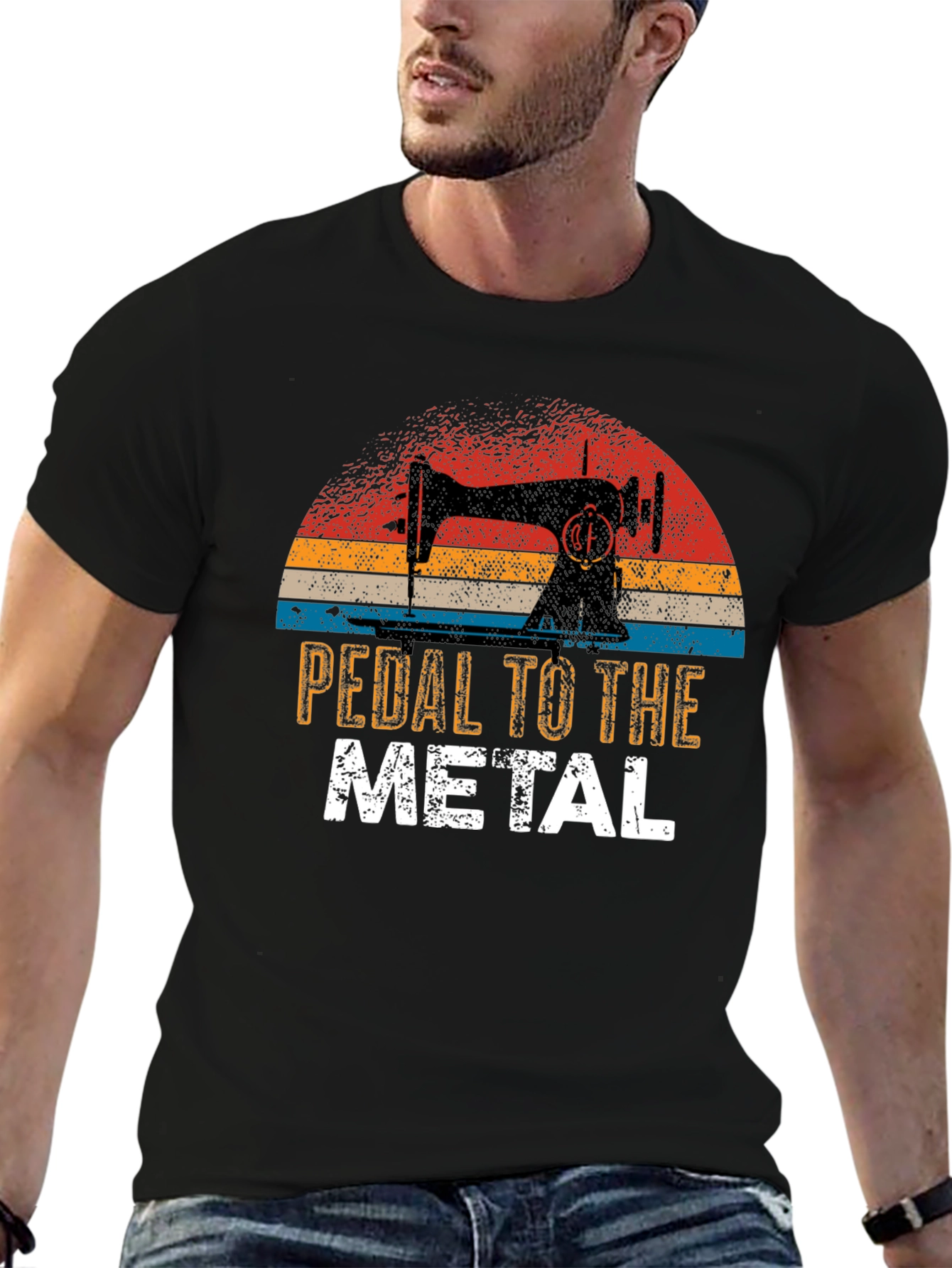 Pedal to the Metal Sewing Machine Graphic T-Shirt