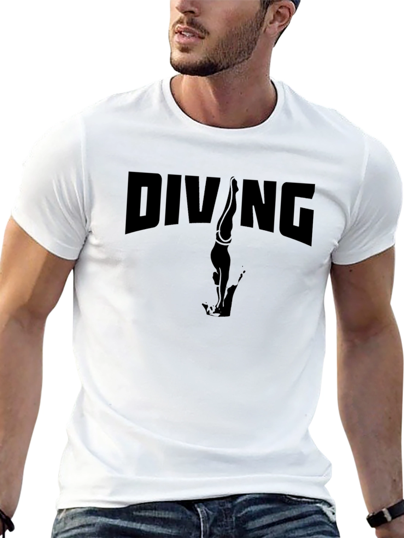 Diving Graphic Tee - Black