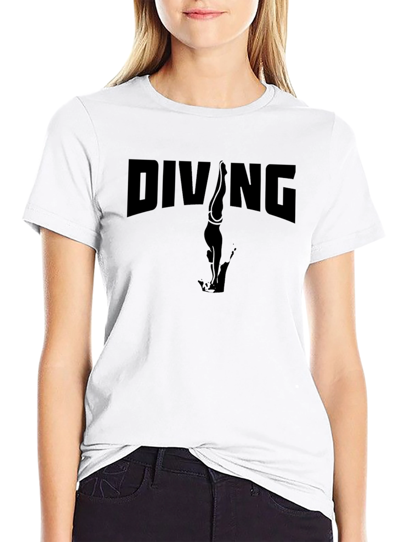 Diving Graphic Tee - Black