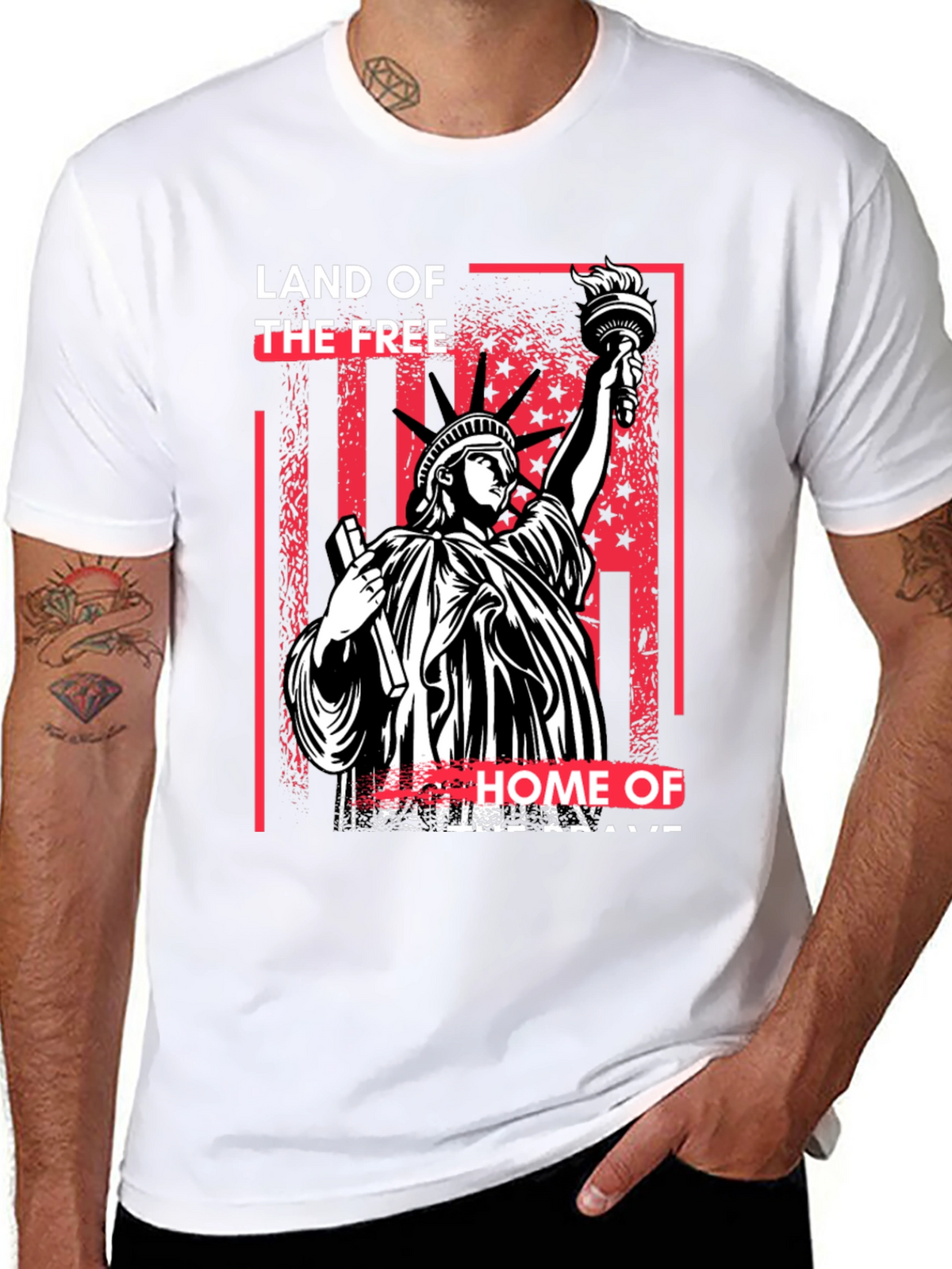Land of the Free Statue of Liberty Graphic T-Shirt