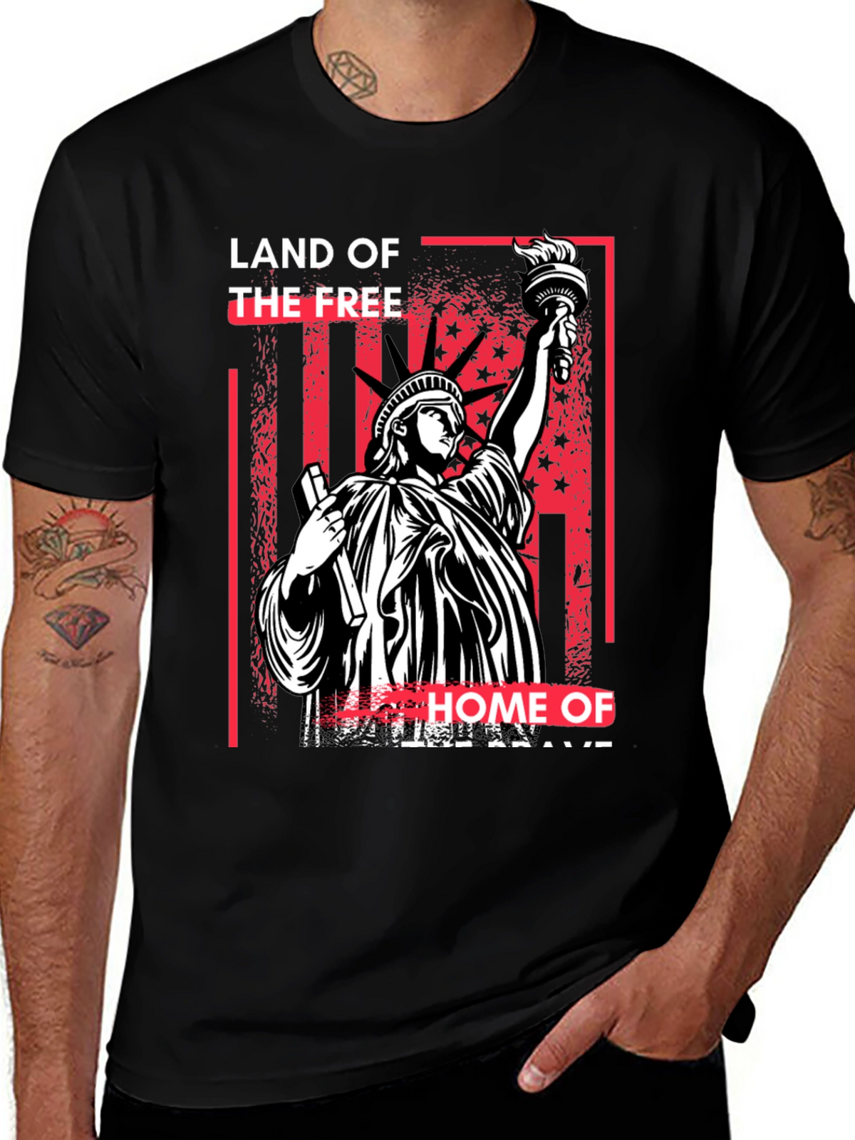 Land of the Free Statue of Liberty Graphic T-Shirt