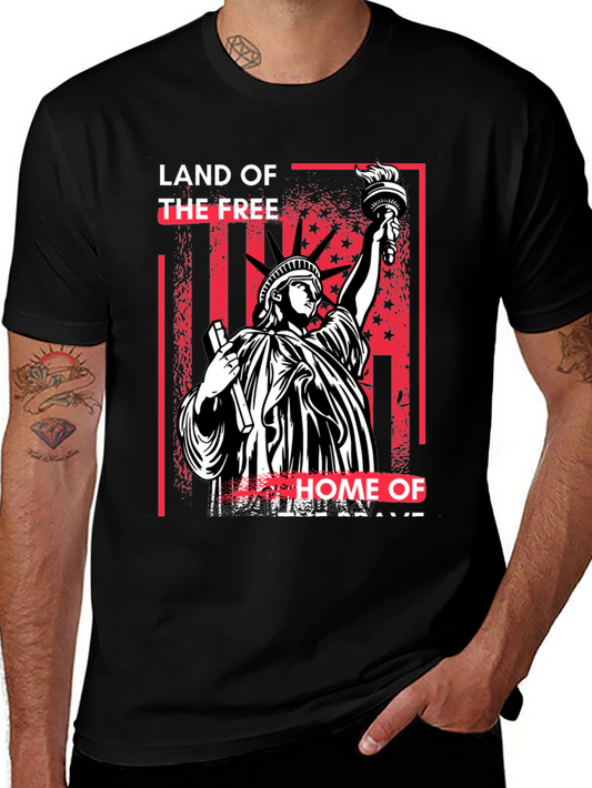 Land of the Free Statue of Liberty Graphic T-Shirt