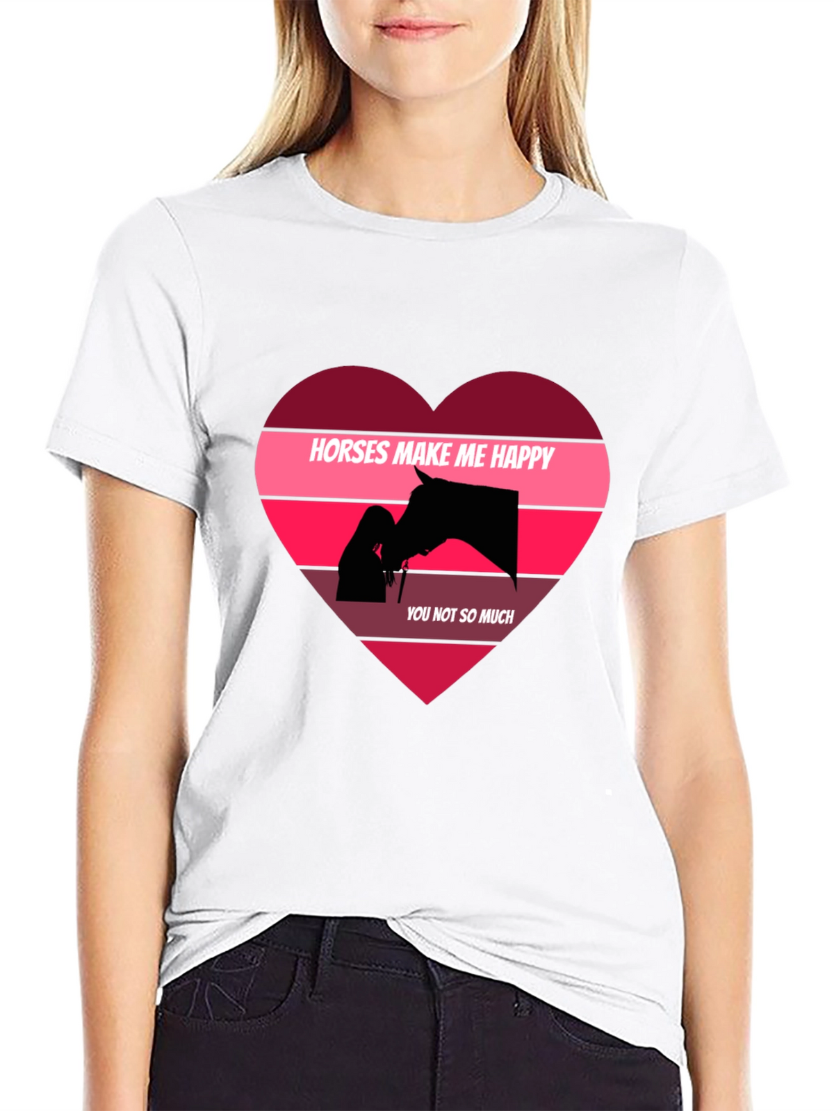 Horses Make Me Happy Graphic T-Shirt