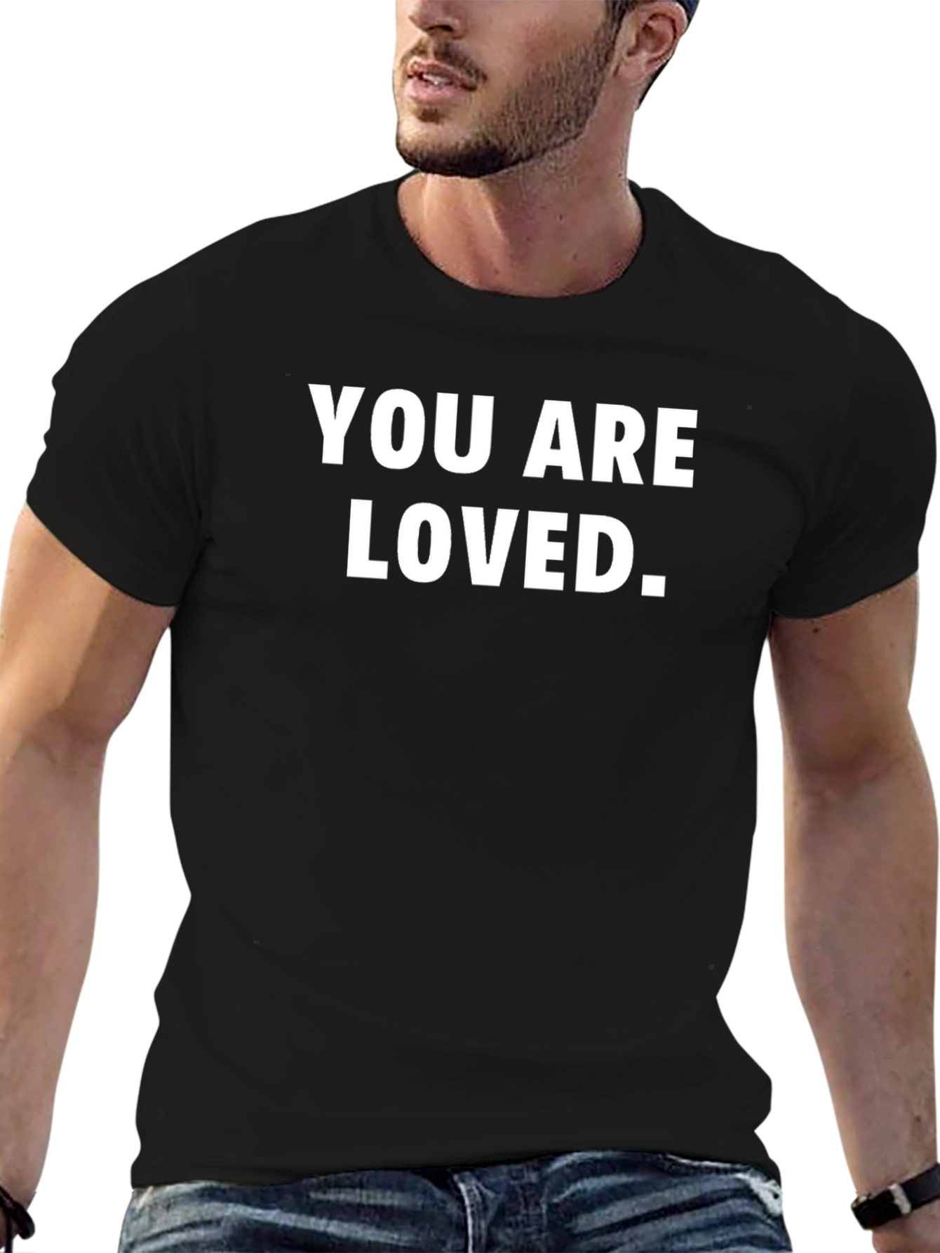You Are Loved Black Graphic T-Shirt