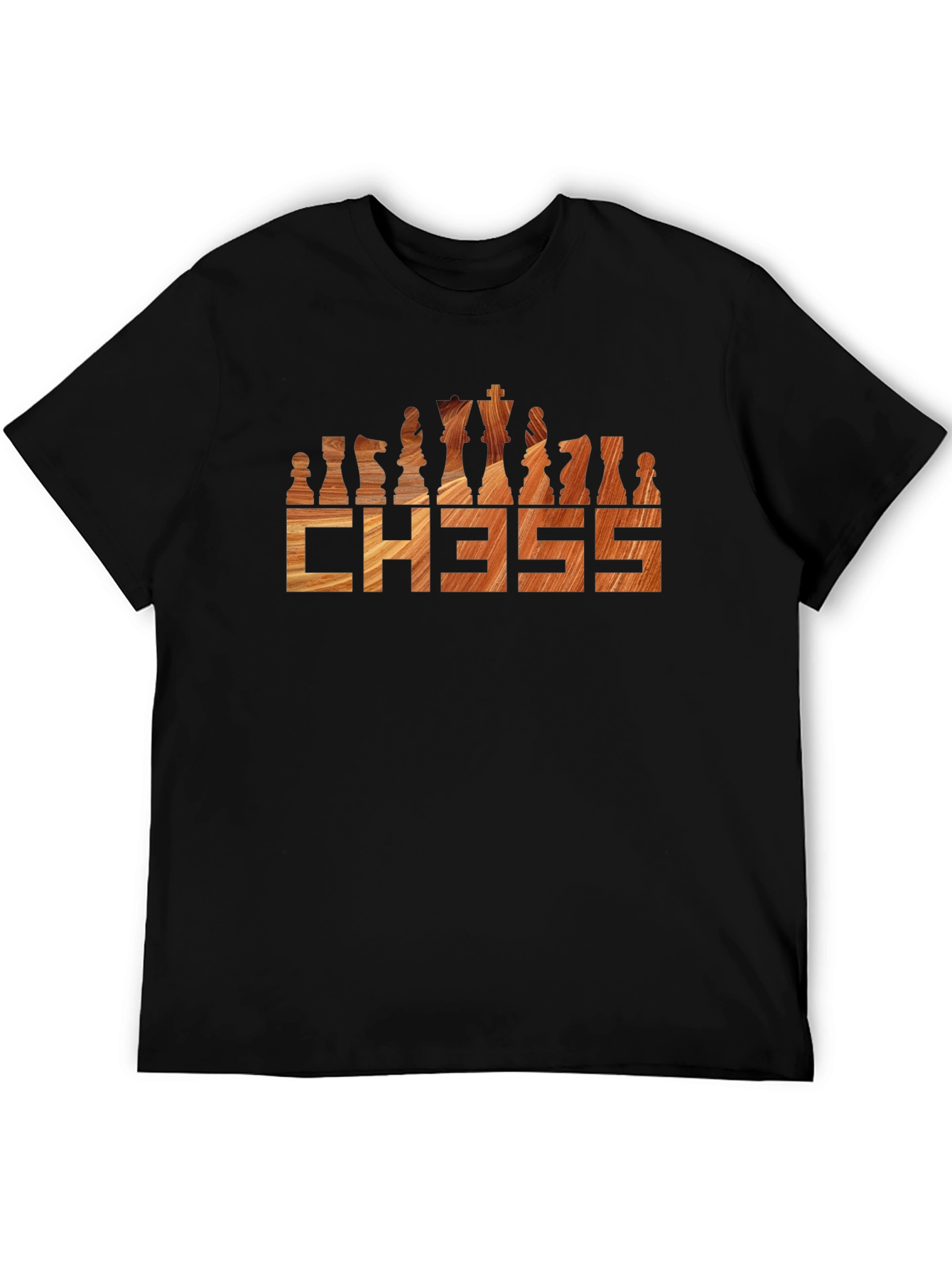 Chess T-Shirt - Wood Grain Design
