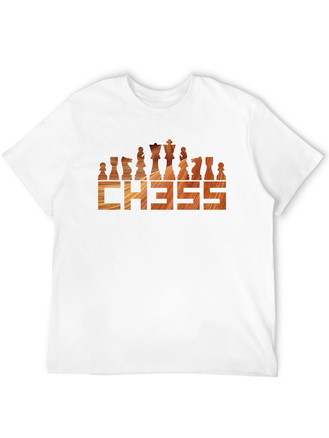 Chess T-Shirt - Wood Grain Design