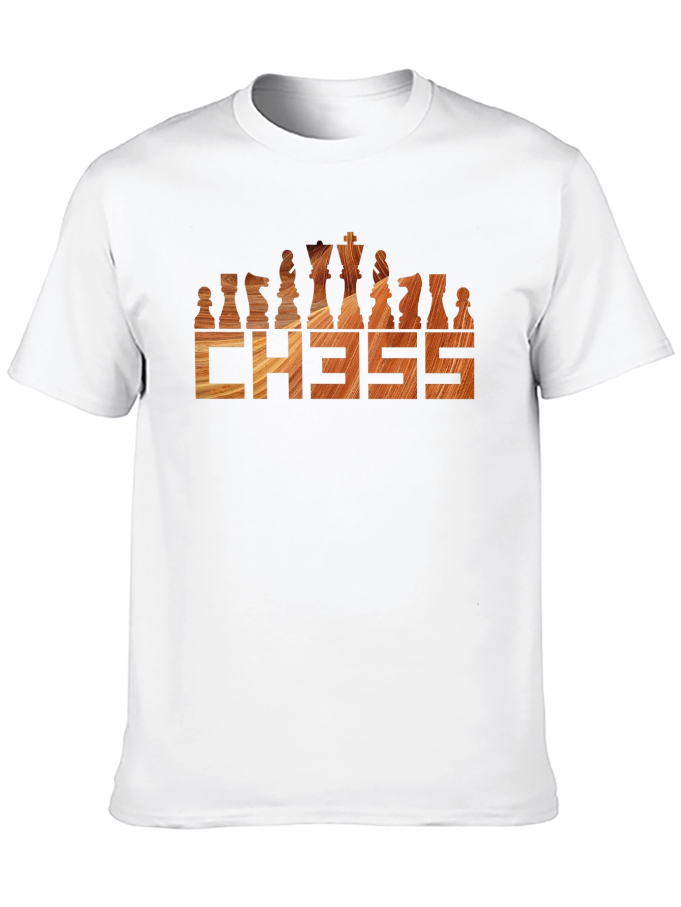 Chess T-Shirt - Wood Grain Design