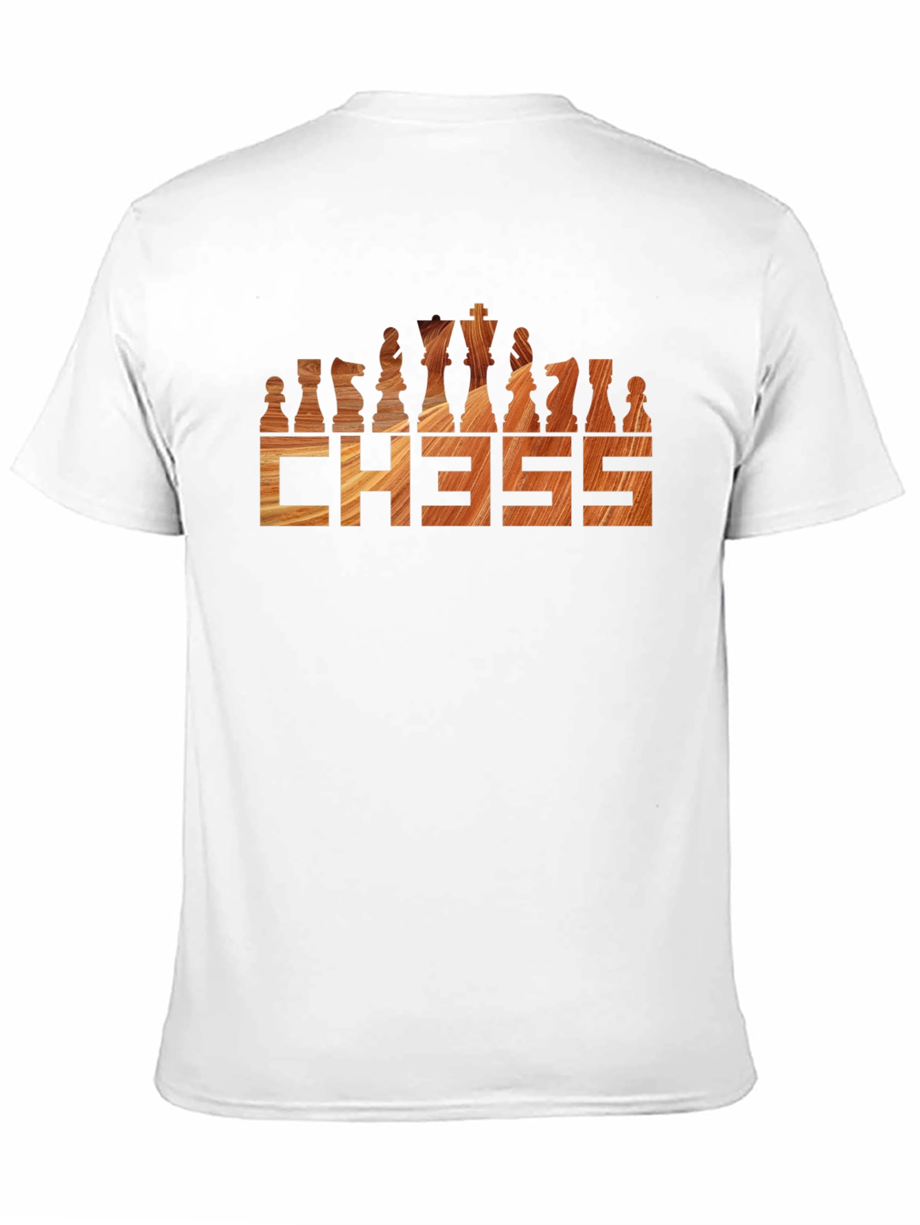 Chess T-Shirt - Wood Grain Design