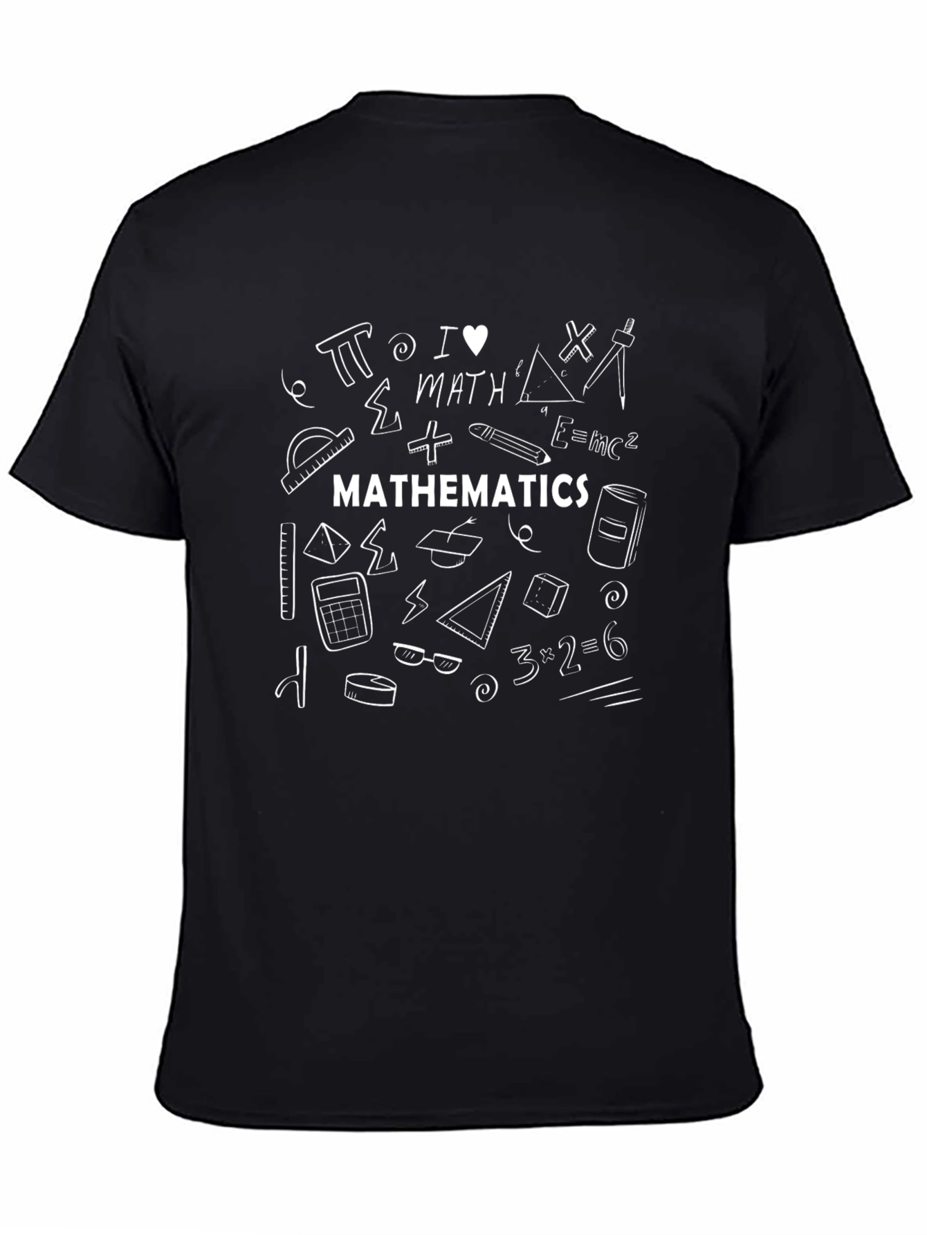 I Love Math Black T-Shirt - Mathematics Tee