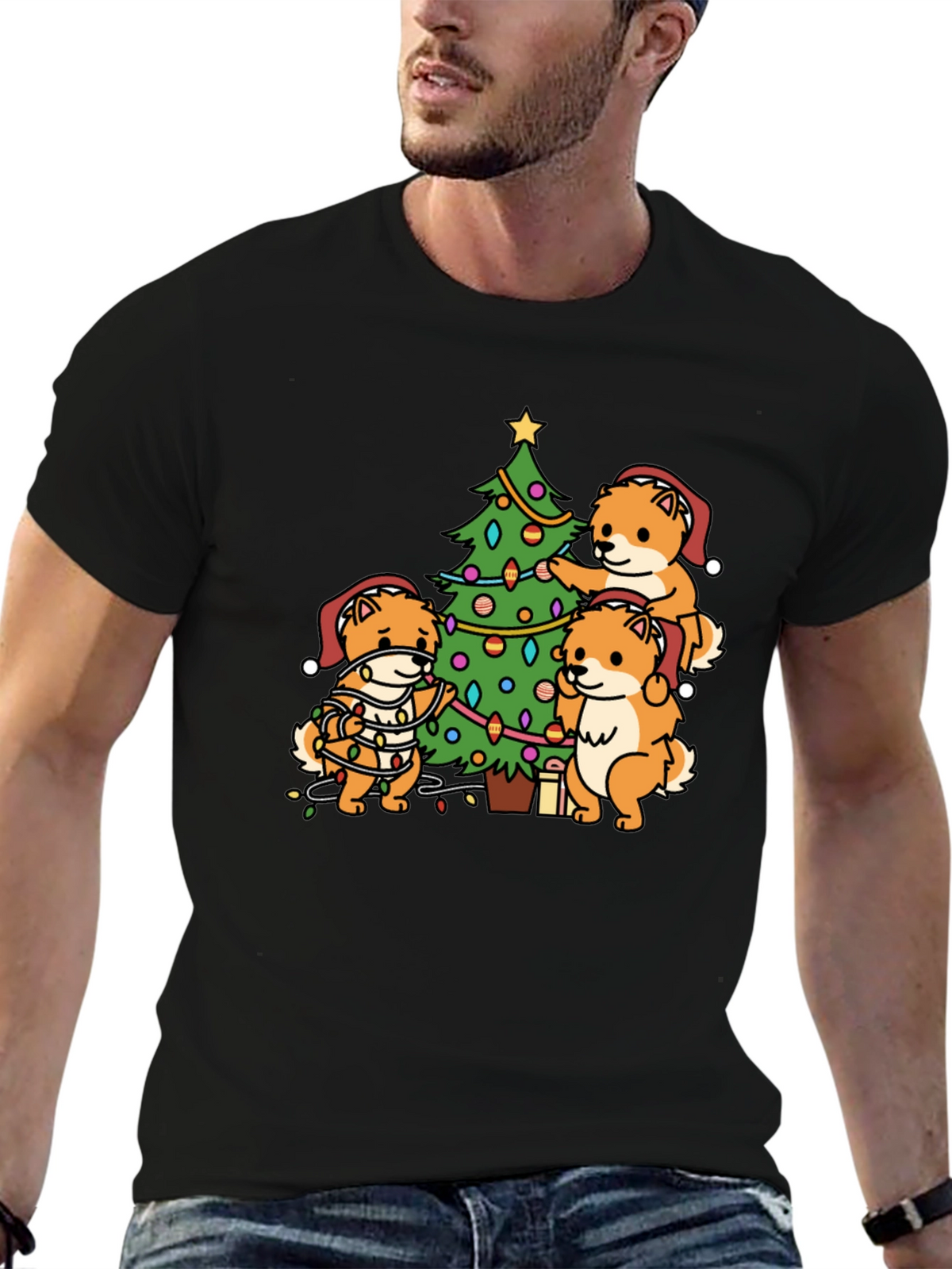Festive Dog Christmas Tree T-Shirt