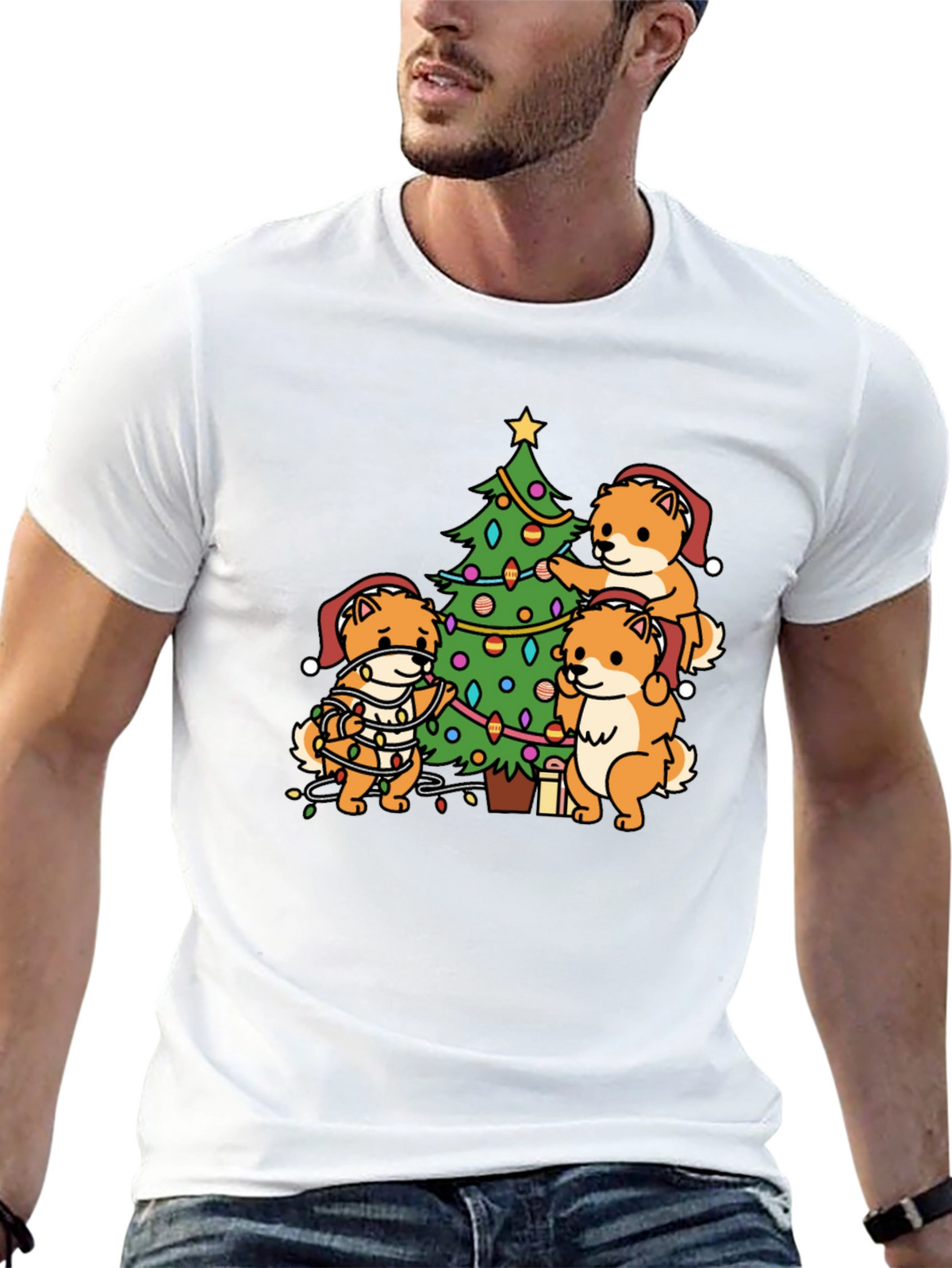 Festive Dog Christmas Tree T-Shirt