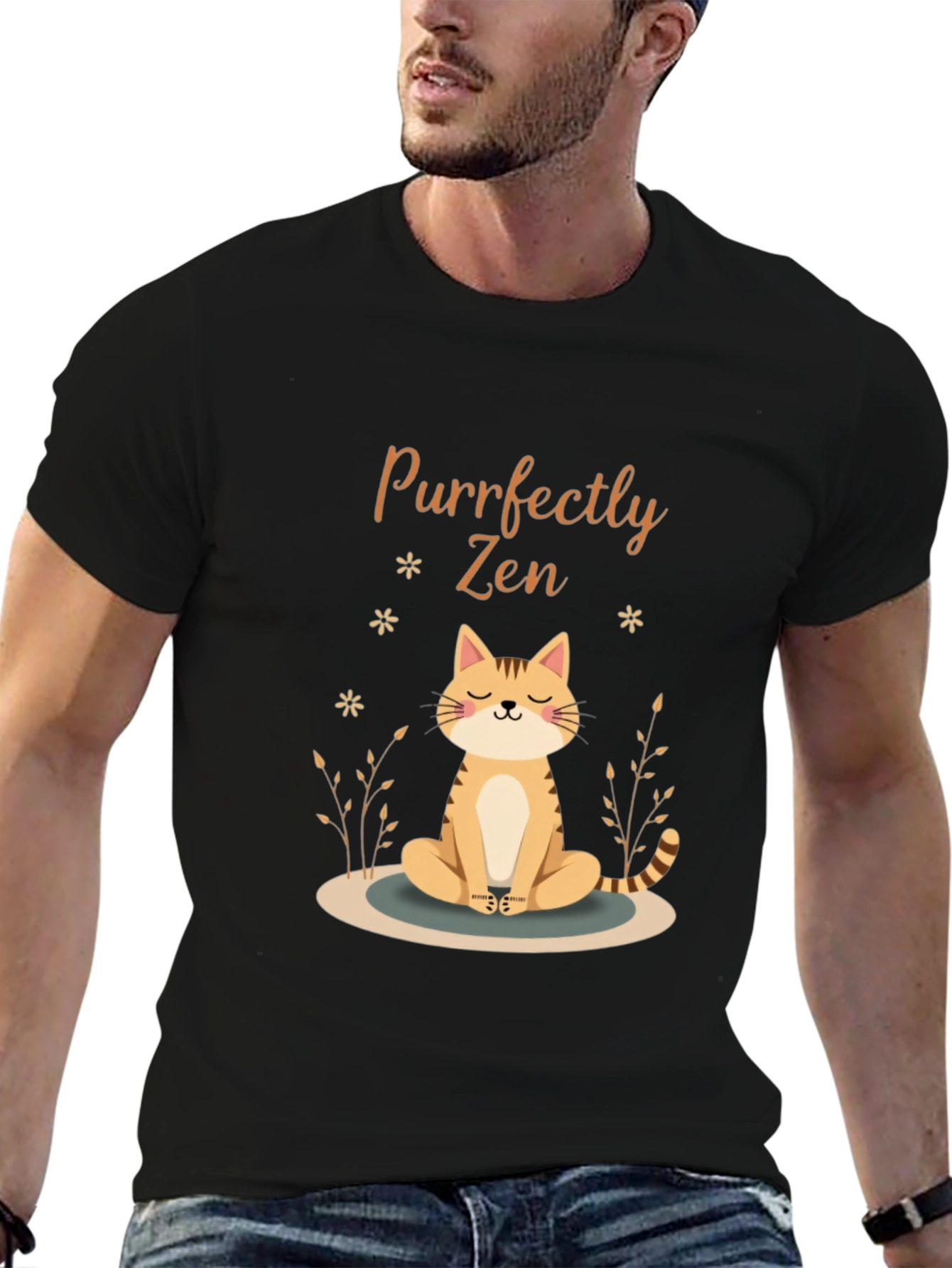 Purrfectly Zen Cat Graphic Tee - Unisex