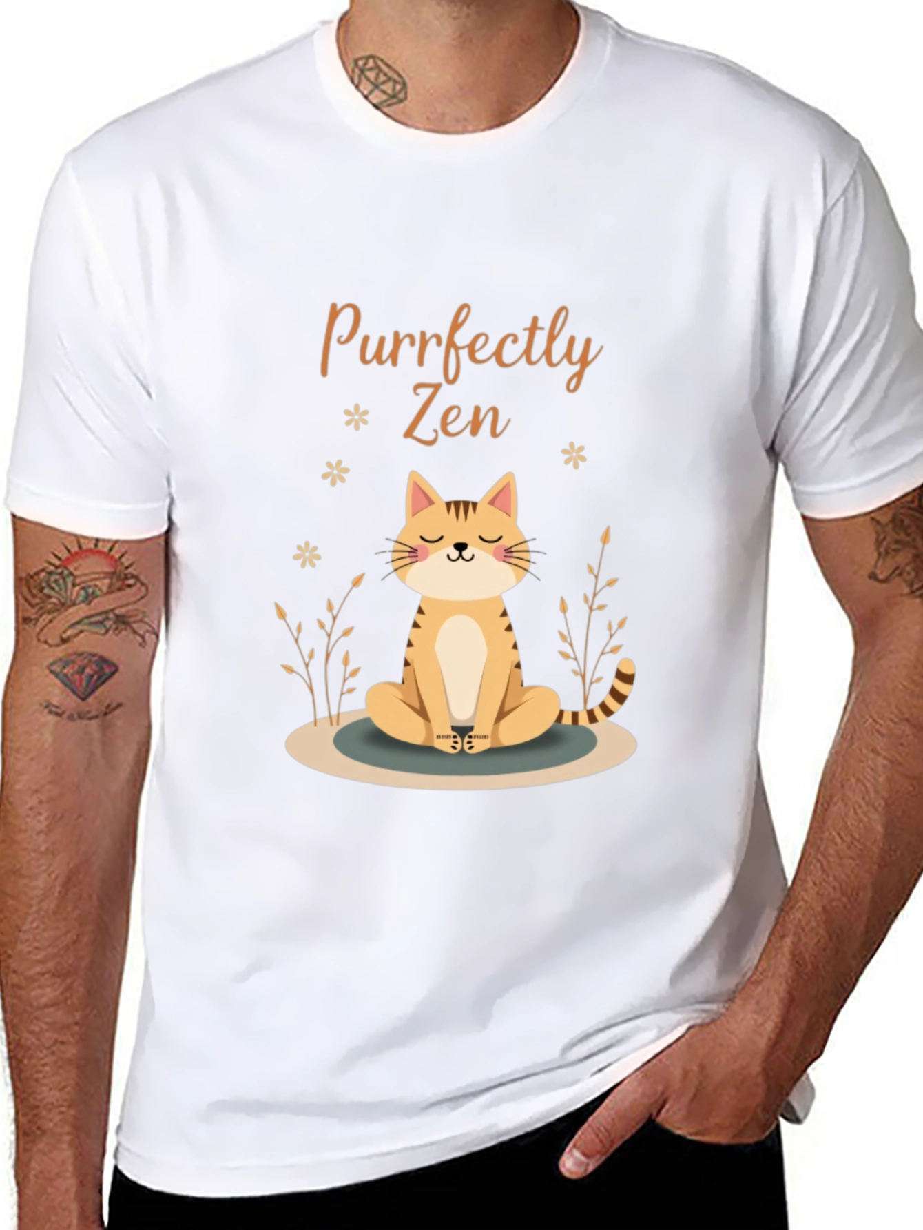 Purrfectly Zen Cat Graphic Tee - Unisex