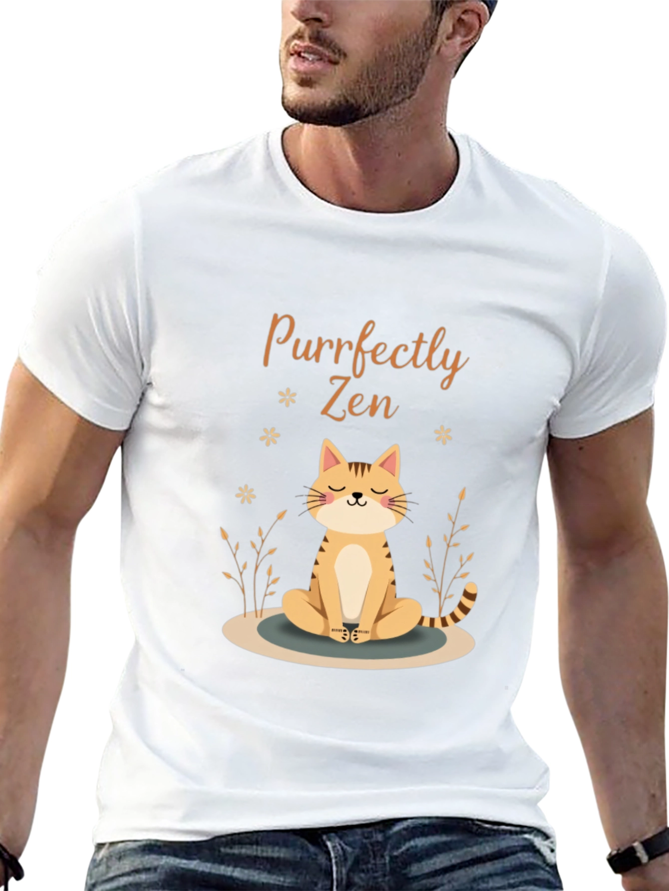 Purrfectly Zen Cat Graphic Tee - Unisex
