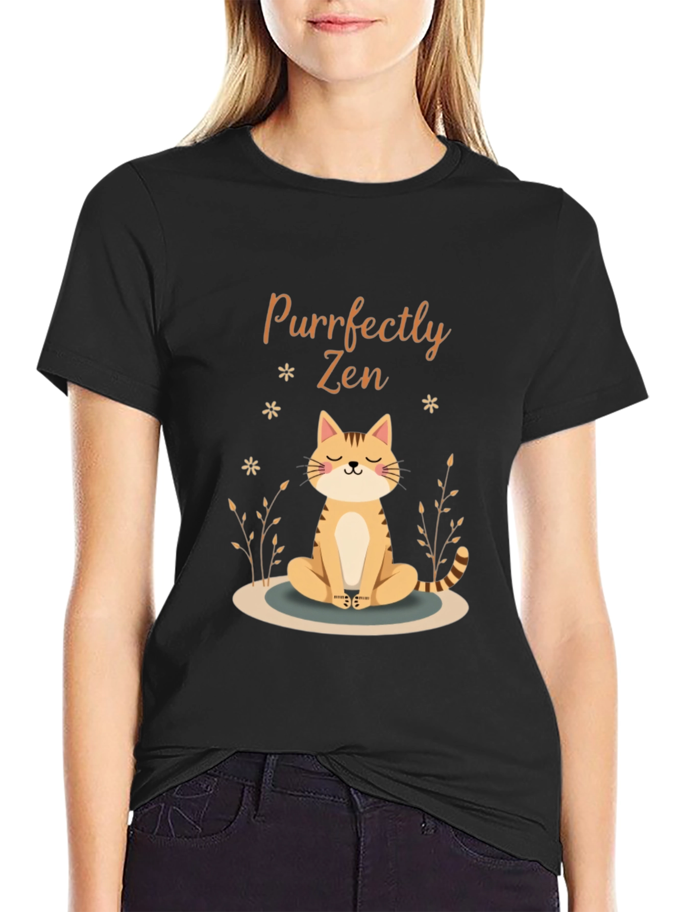 Purrfectly Zen Cat Graphic Tee - Unisex