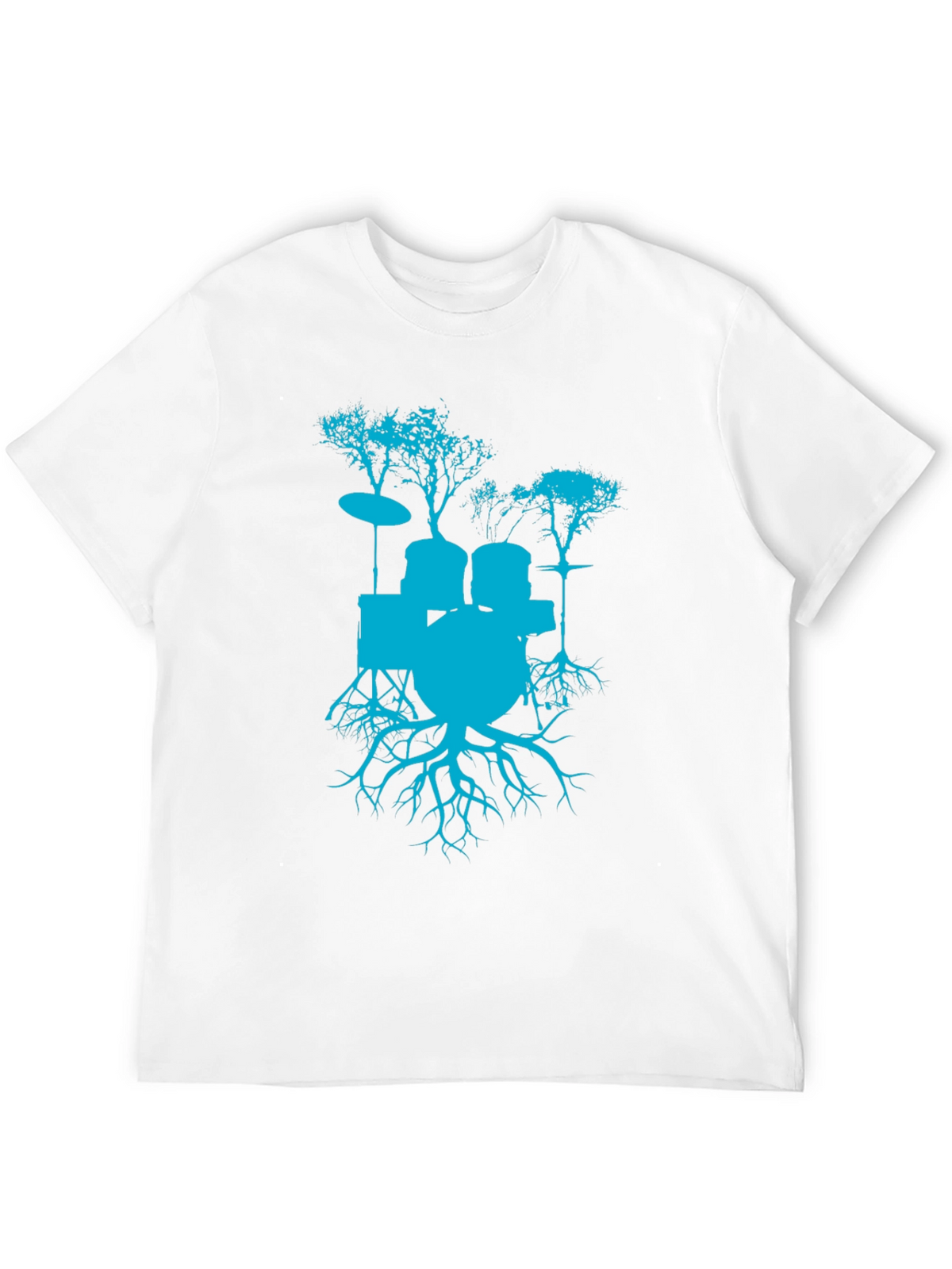 Drum Set Tree Graphic T-Shirt - Rock Band Tee