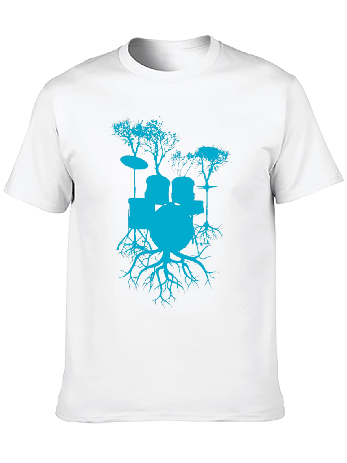 Drum Set Tree Graphic T-Shirt - Rock Band Tee
