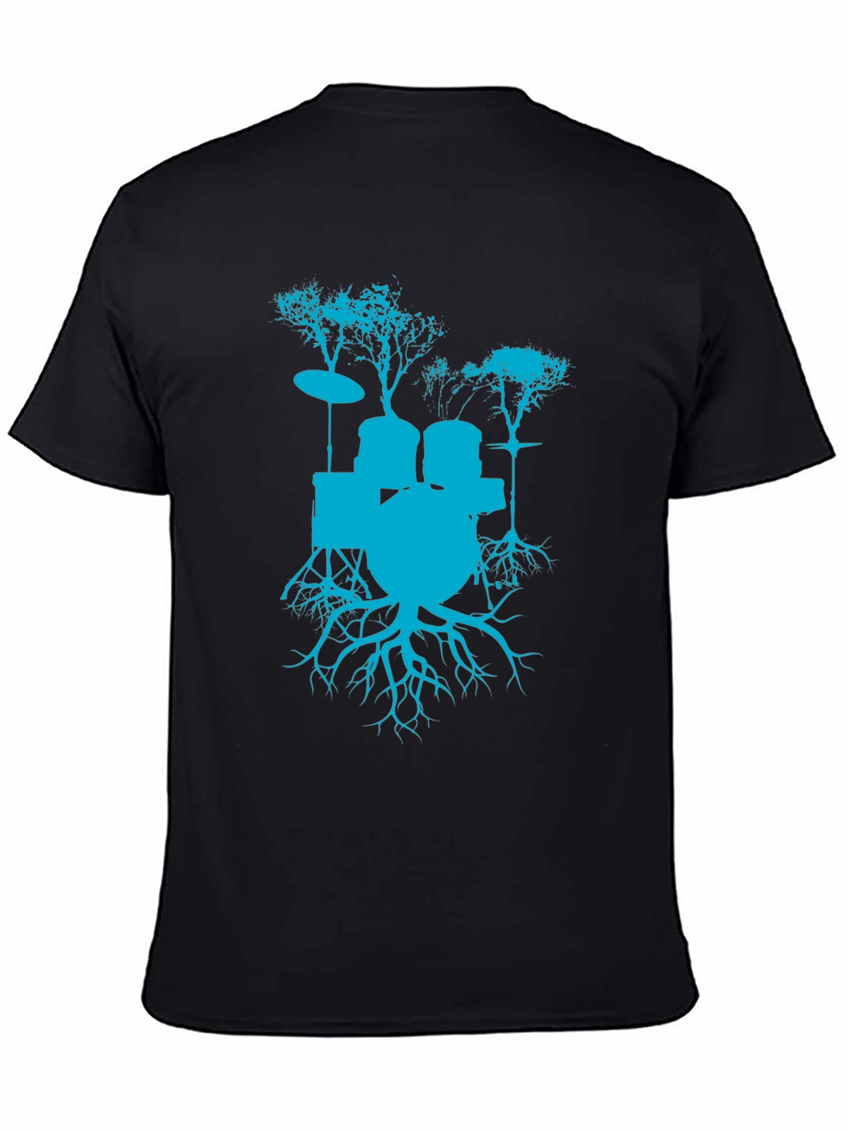 Drum Set Tree Graphic T-Shirt - Rock Band Tee