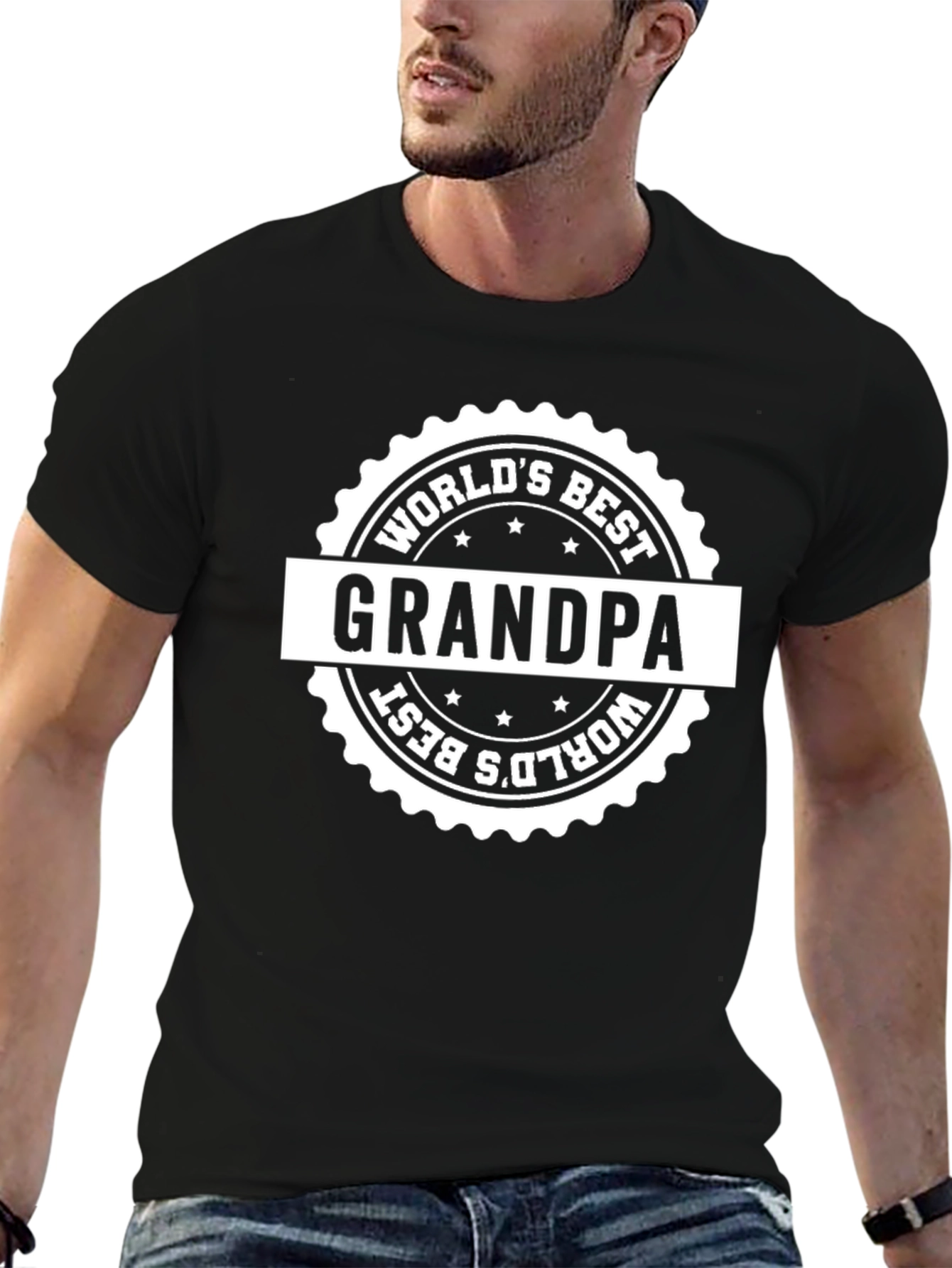 Worlds Best Grandpa Black T-Shirt