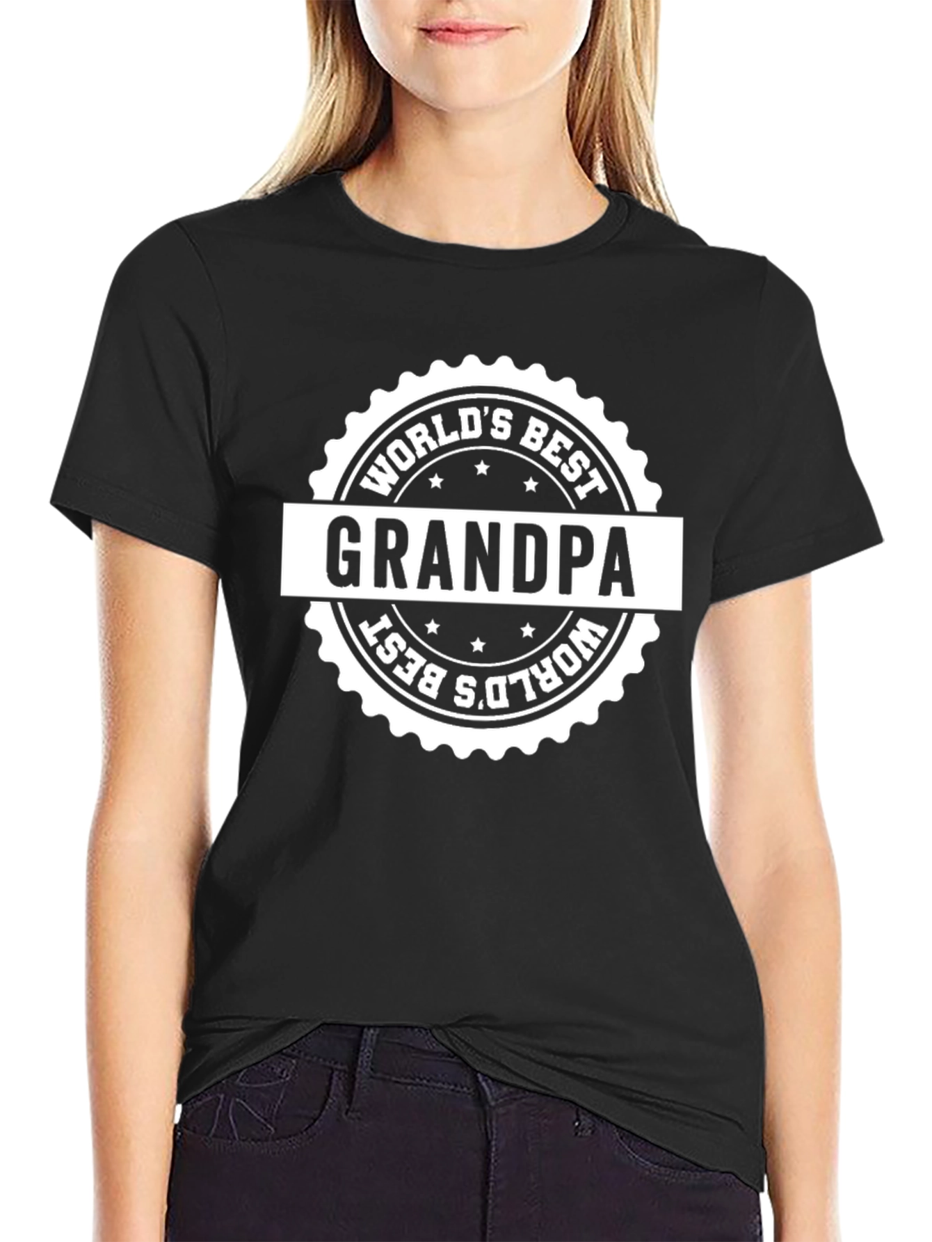Worlds Best Grandpa Black T-Shirt