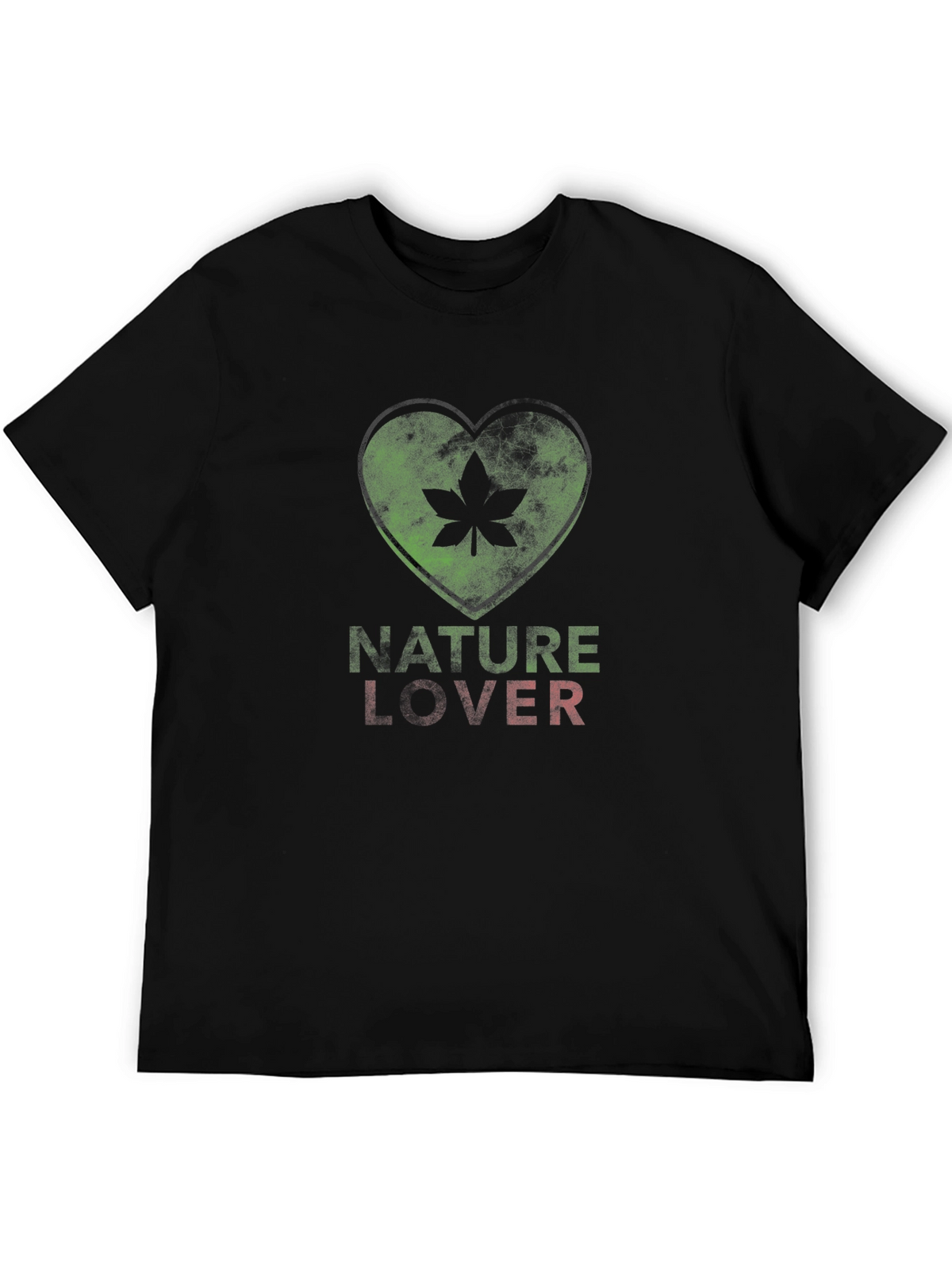 Nature Lover T-Shirt - Green Heart Leaf Design
