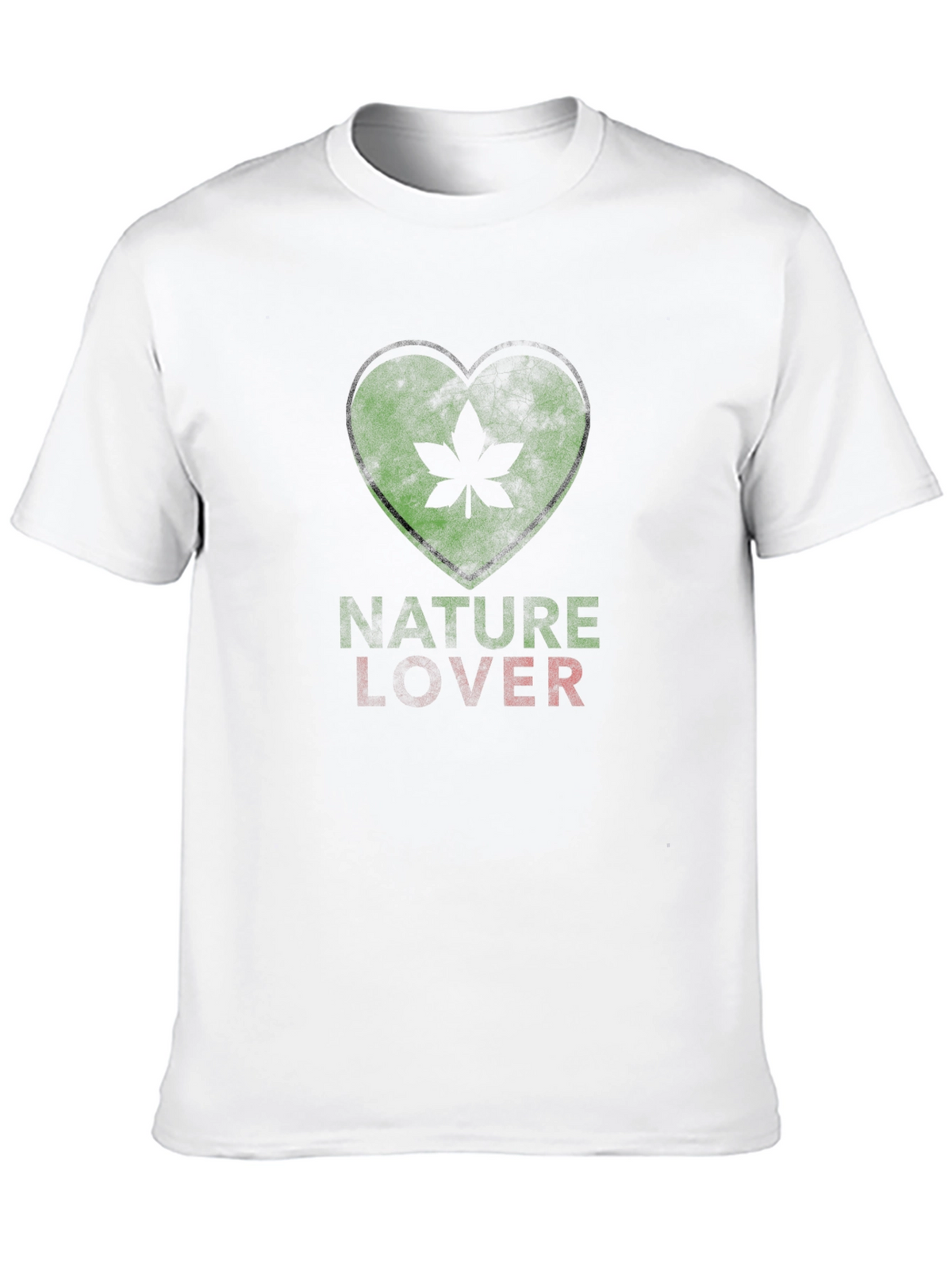 Nature Lover T-Shirt - Green Heart Leaf Design