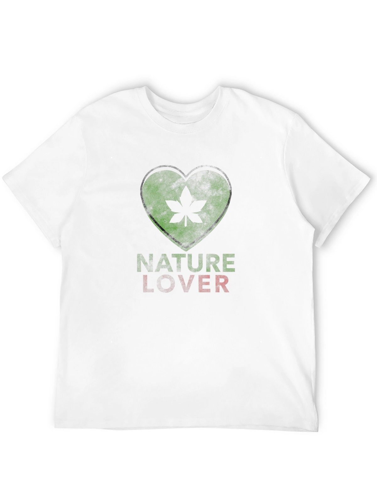 Nature Lover T-Shirt - Green Heart Leaf Design