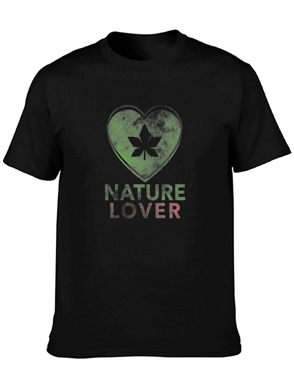 Nature Lover T-Shirt - Green Heart Leaf Design