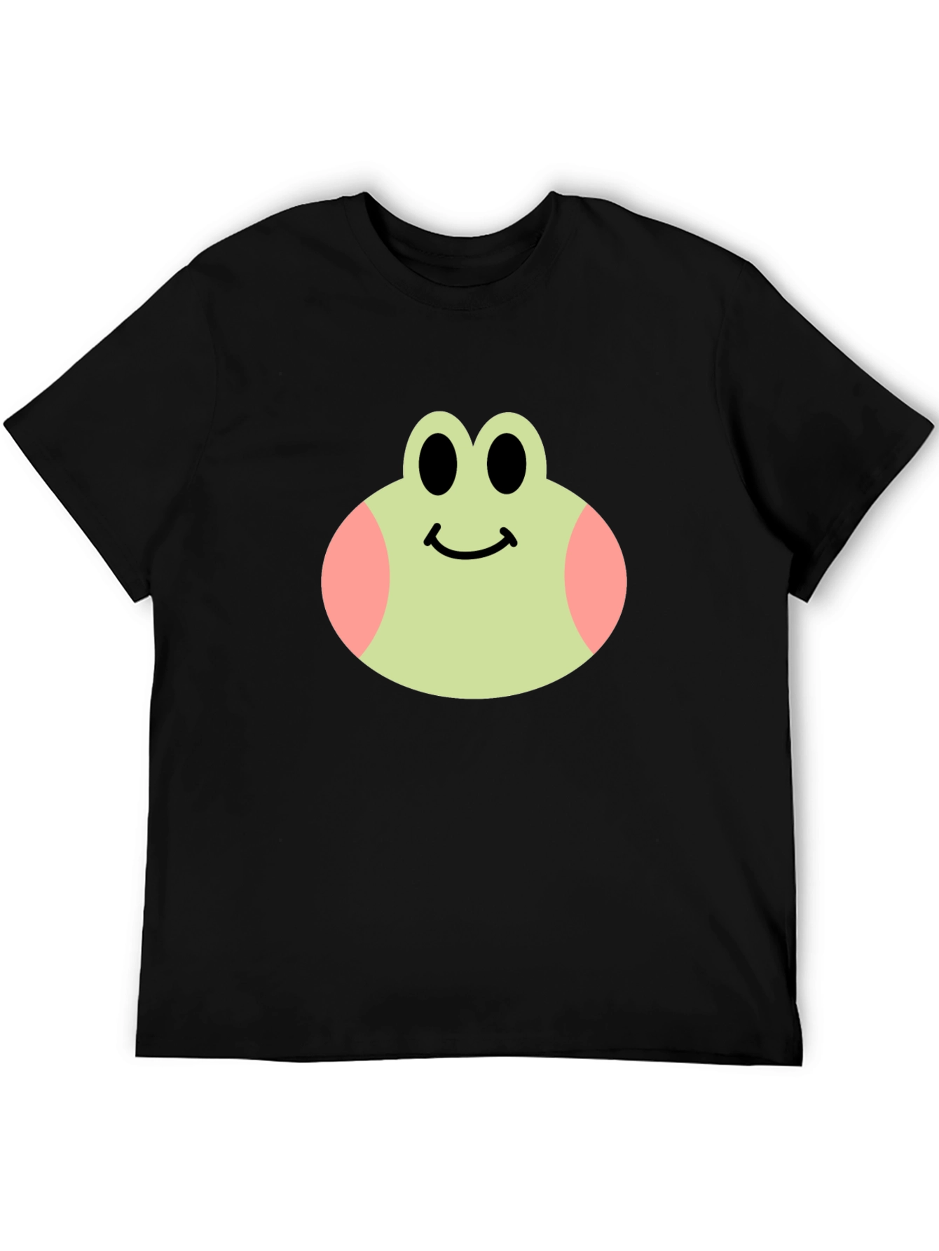 Cute Frog Face Black T-Shirt
