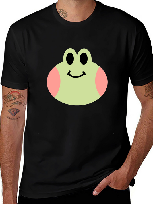 Cute Frog Face Black T-Shirt