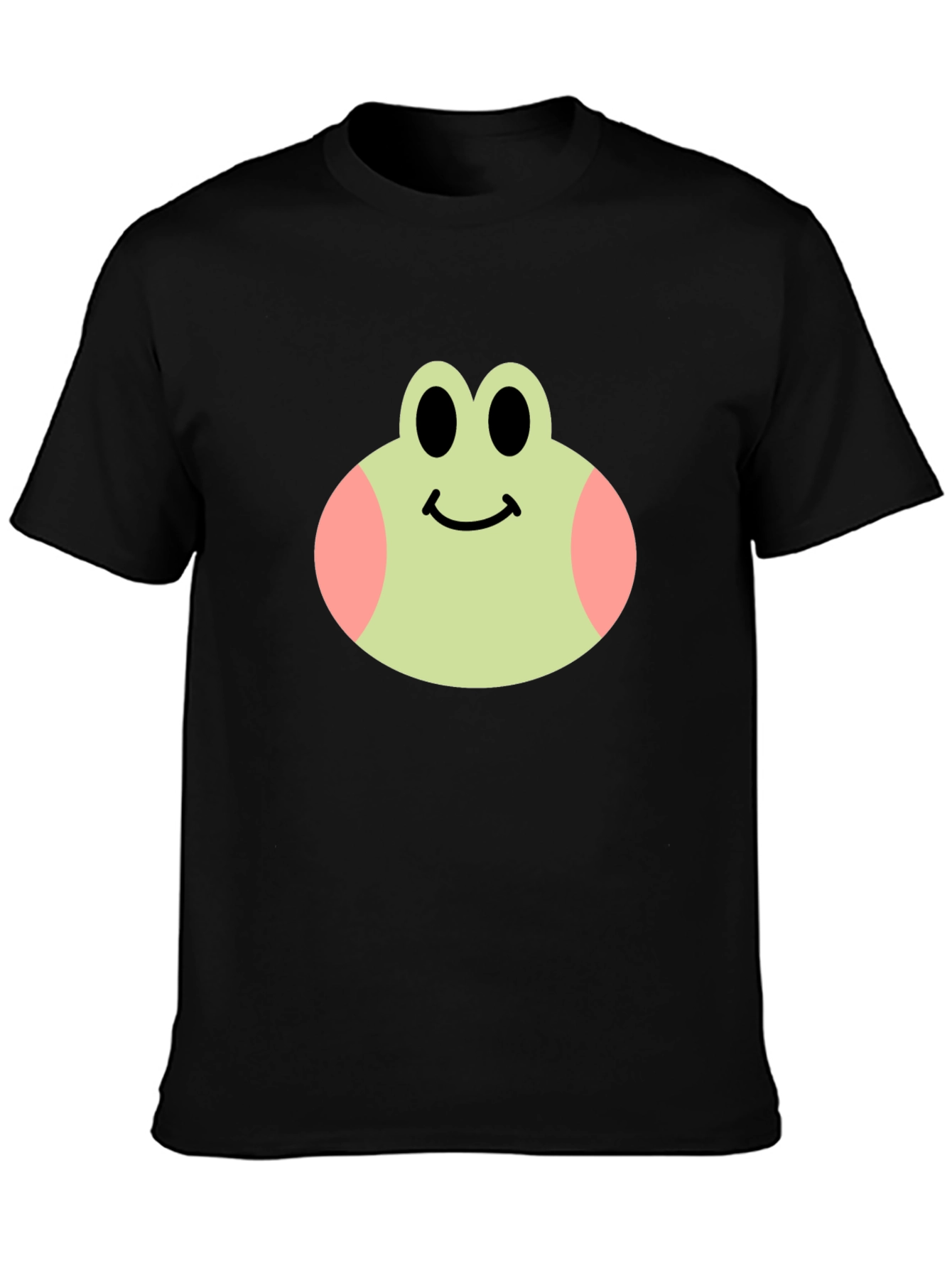 Cute Frog Face Black T-Shirt