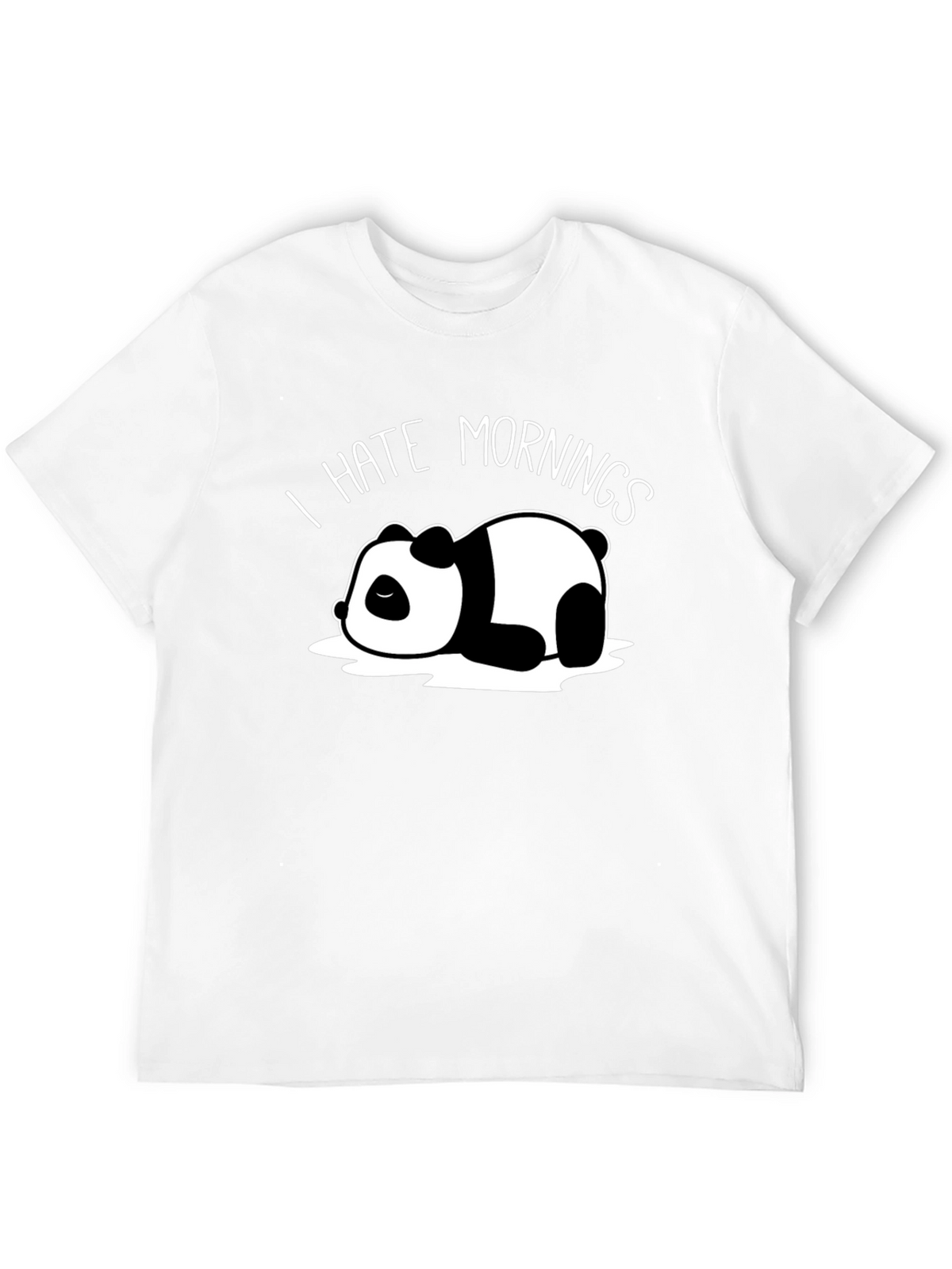 I Hate Mornings Panda Black T-Shirt