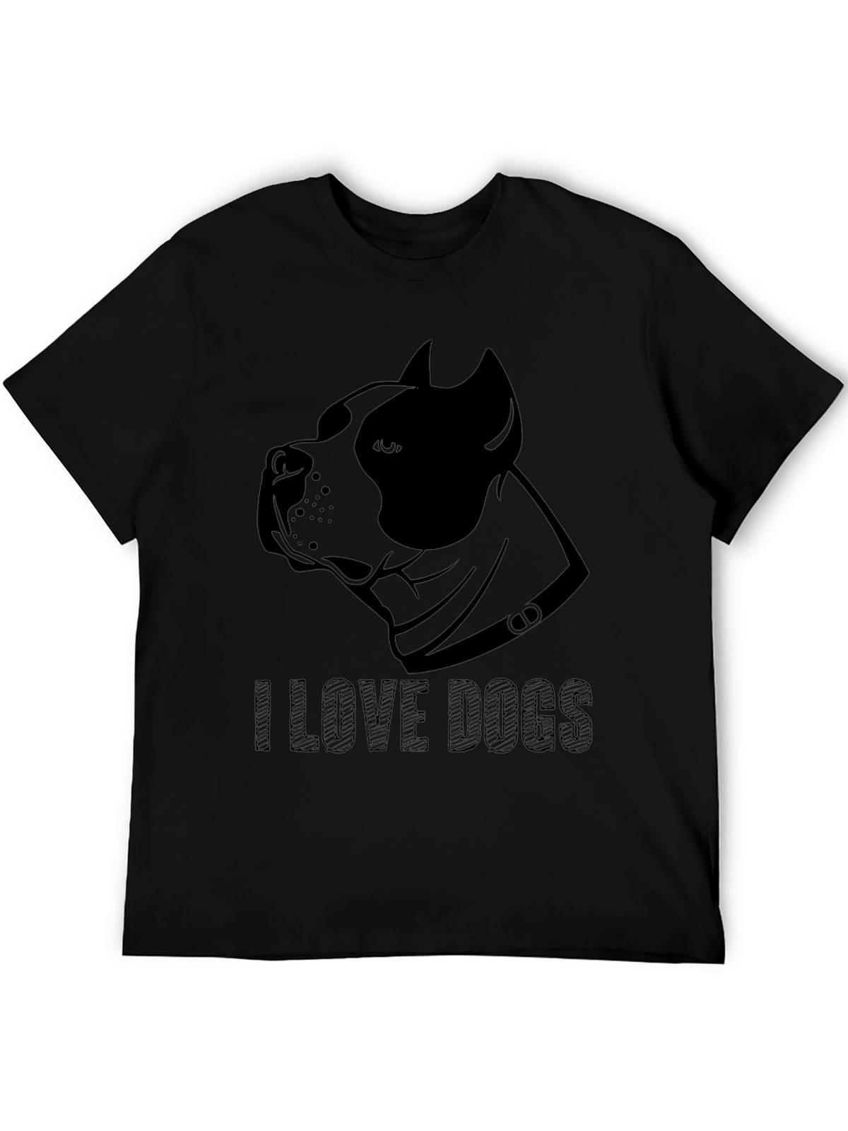 I Love Dogs Graphic Tee - Black