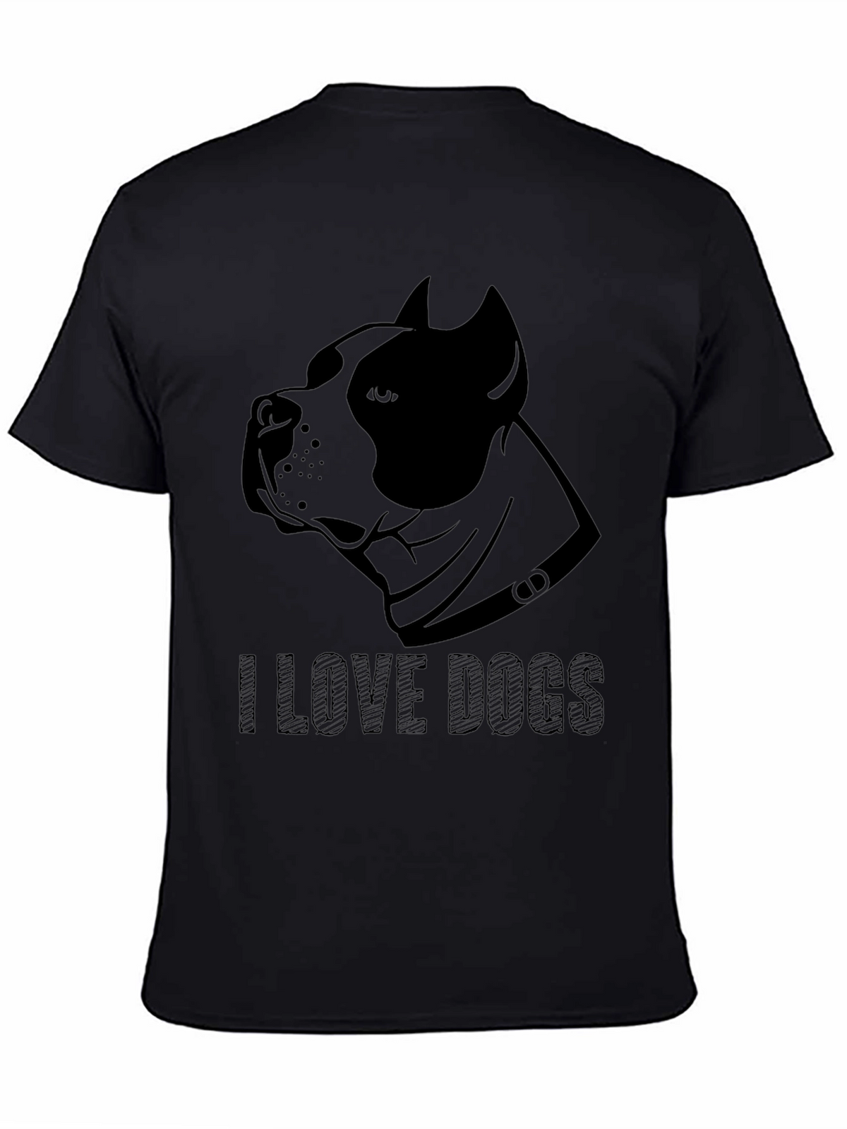I Love Dogs Graphic Tee - Black