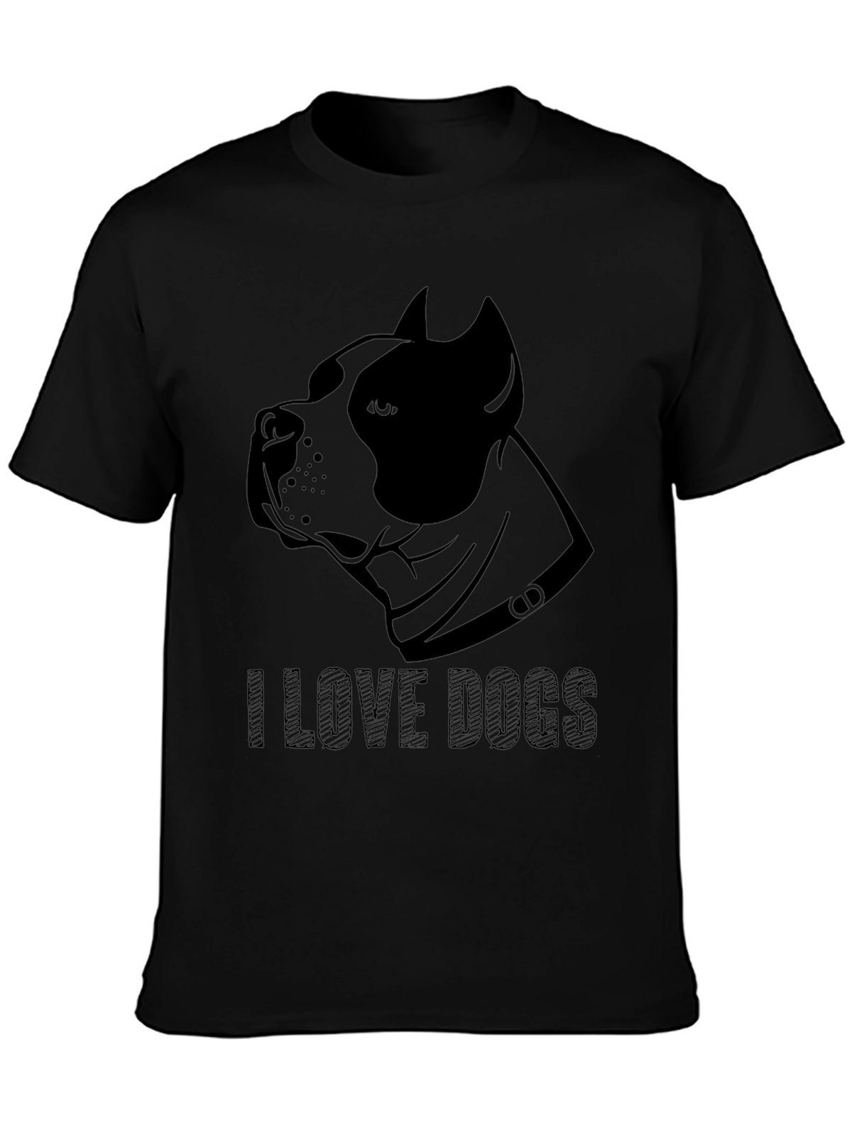 I Love Dogs Graphic Tee - Black