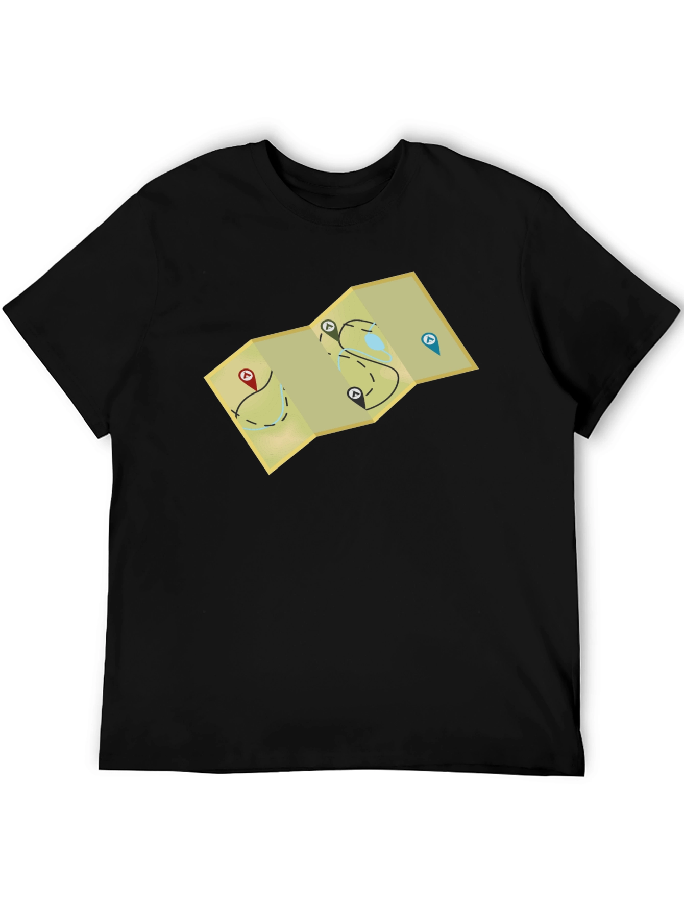 Adventure Map Graphic Tee - Black Cotton Blend