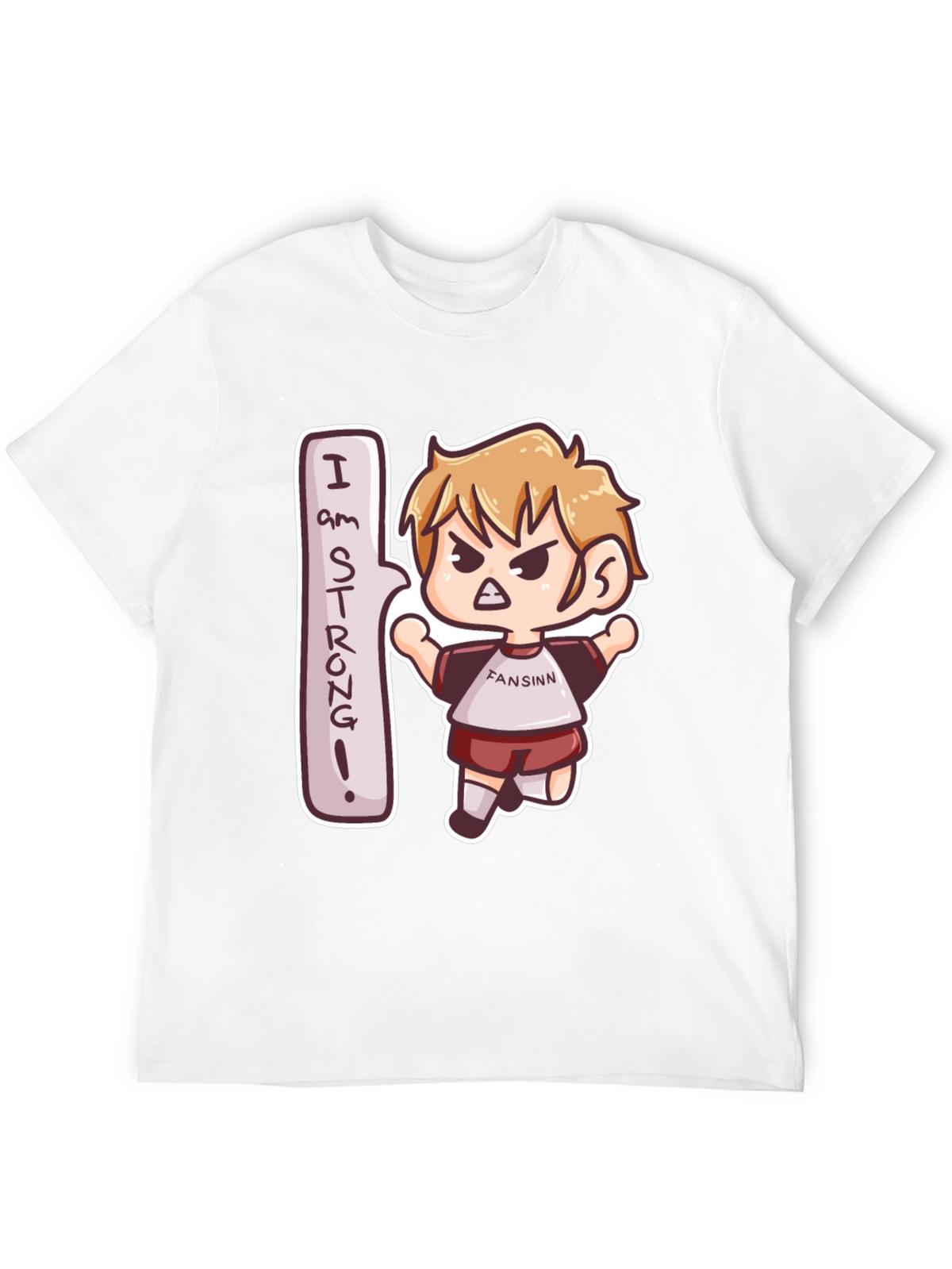 I am Strong! Black Cartoon Tee