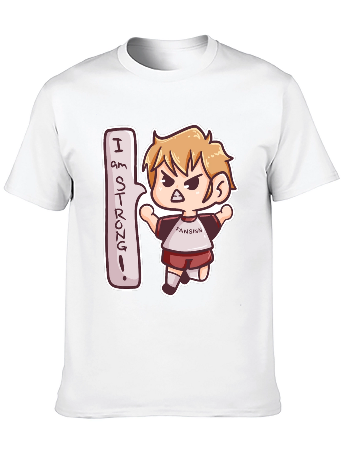 I am Strong! Black Cartoon Tee