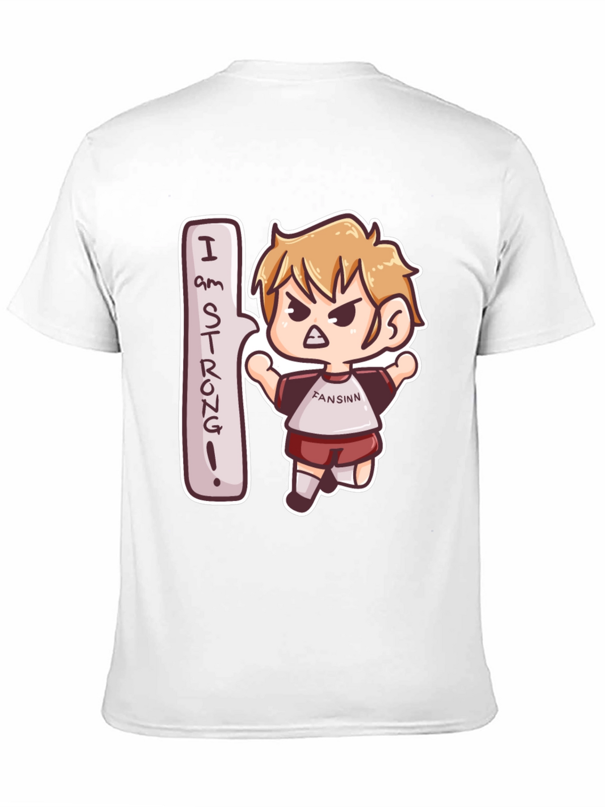 I am Strong! Black Cartoon Tee
