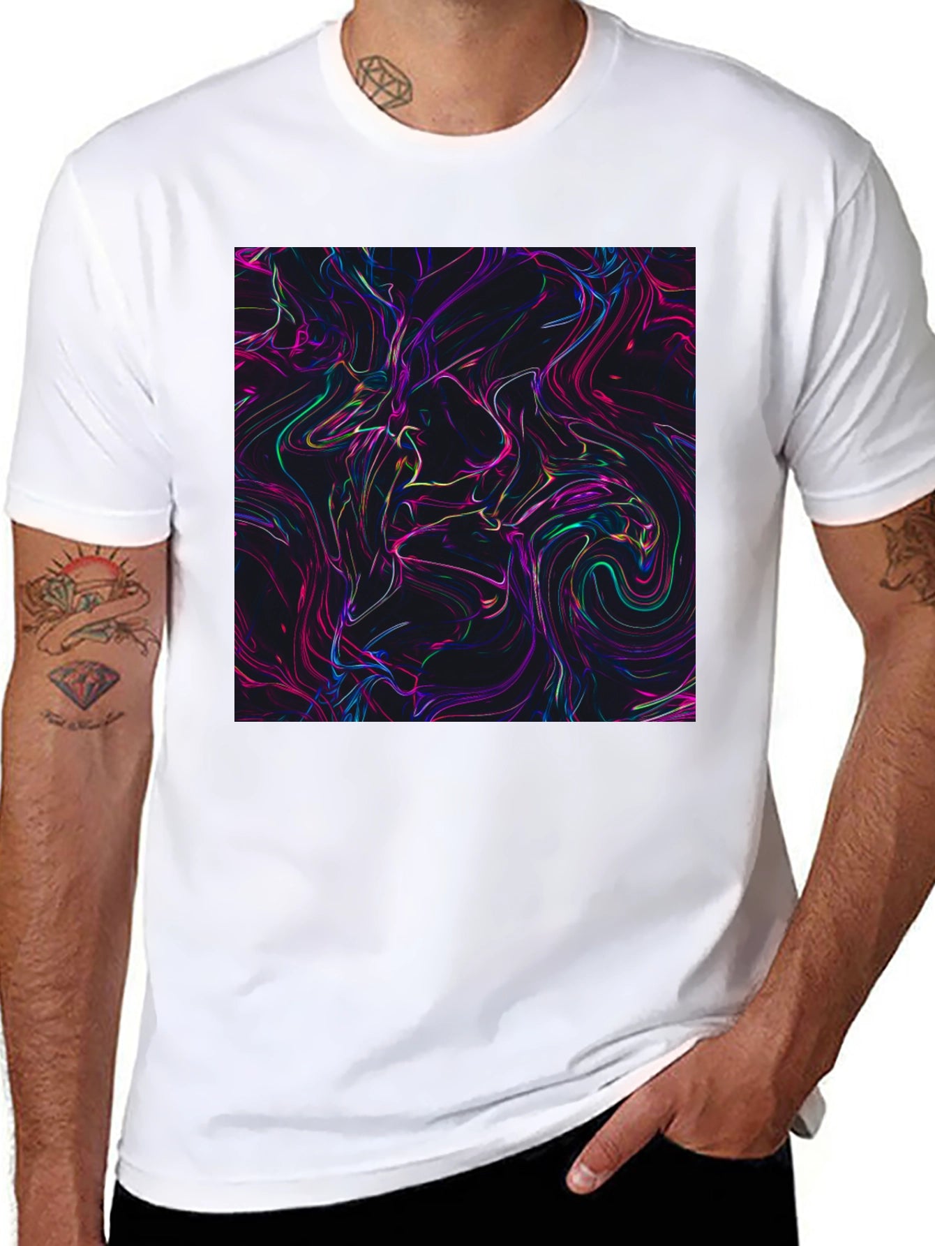 Abstract Swirl Graphic Tee